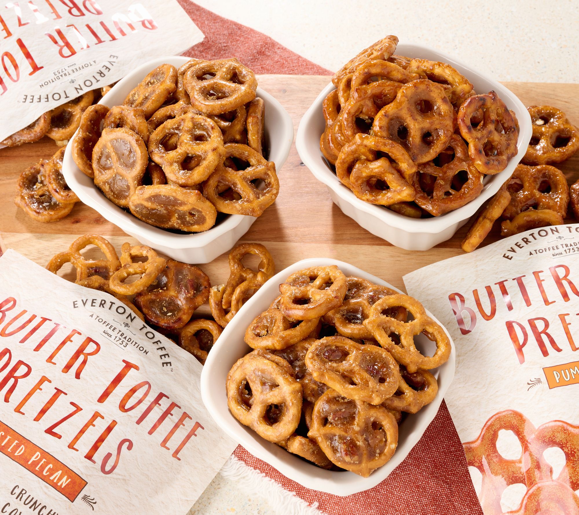 Everton Toffee (6) 6oz Bags of Butter Toffee Pretzels