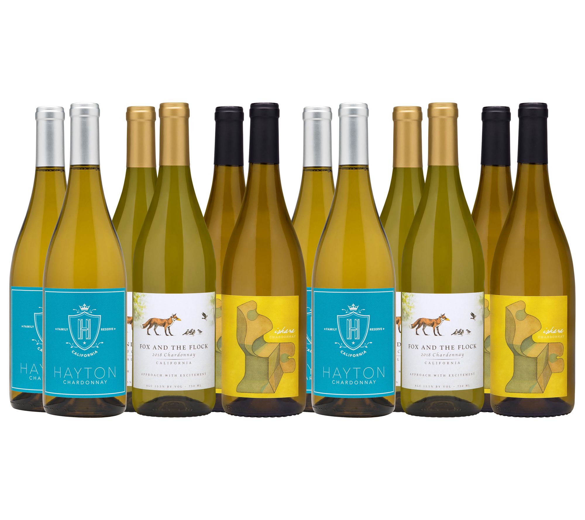 Wine Insiders Set of 12 Crisp California Chardonnay