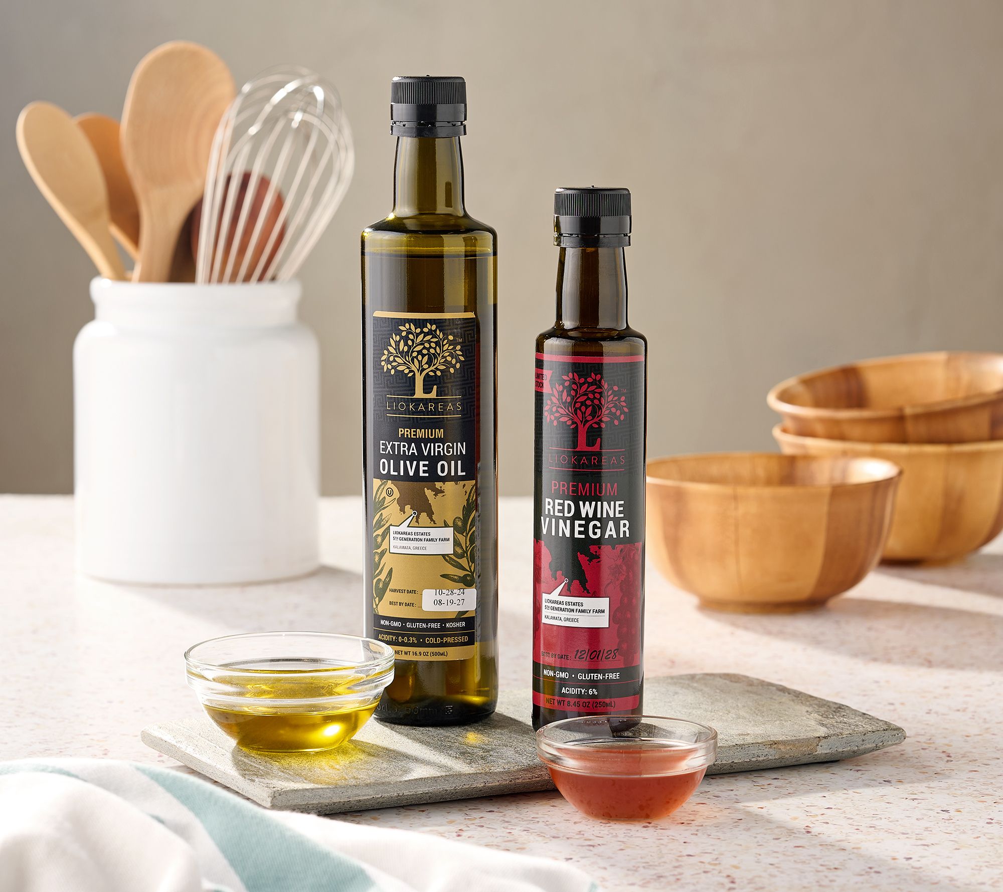 Liokareas 2 Bottle Set Greek Olive_Oil & Red Wine Vinegar