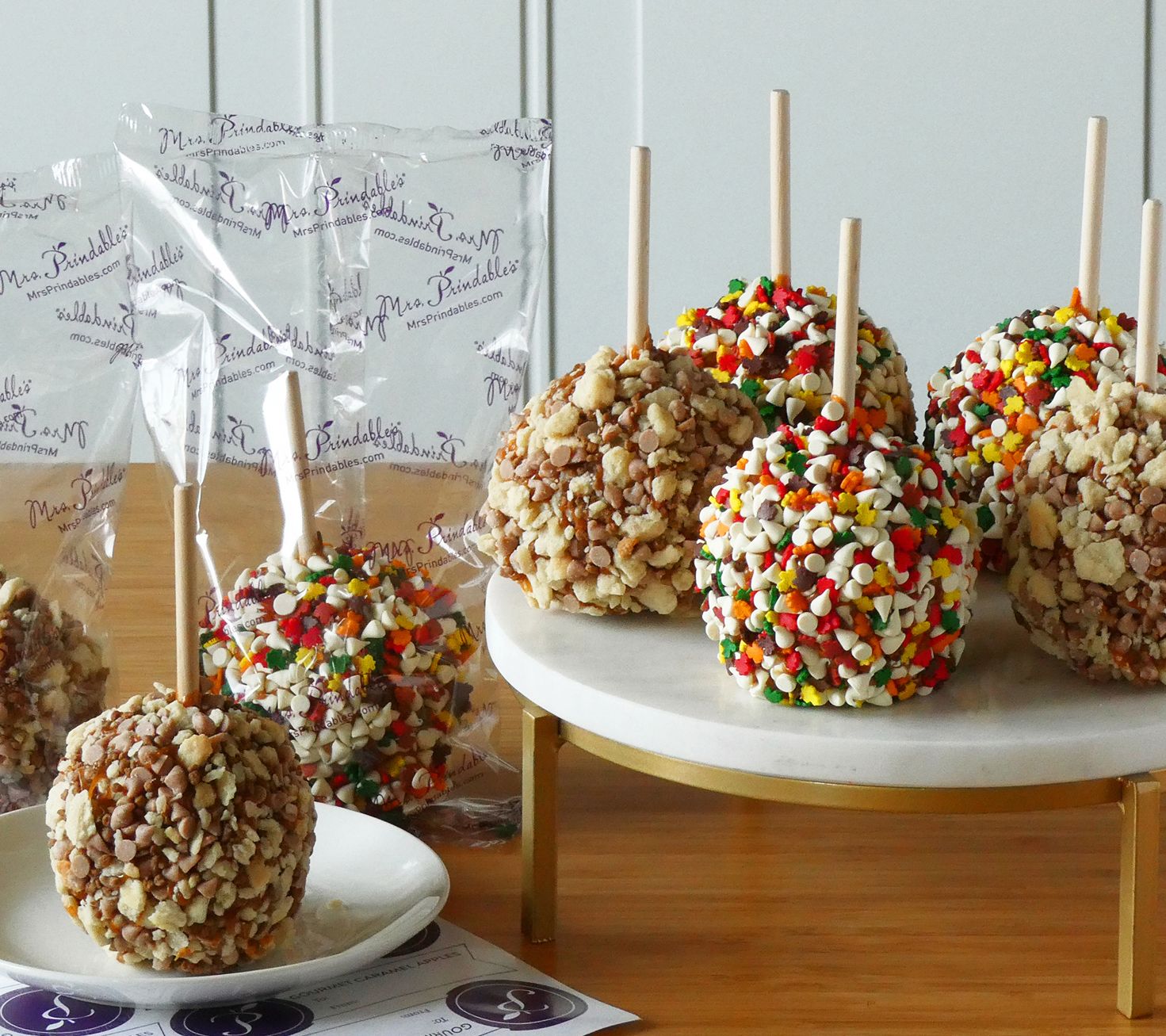 Mrs. Prindables 8pc Individual Thanksgiving Caramel Apple Assortment