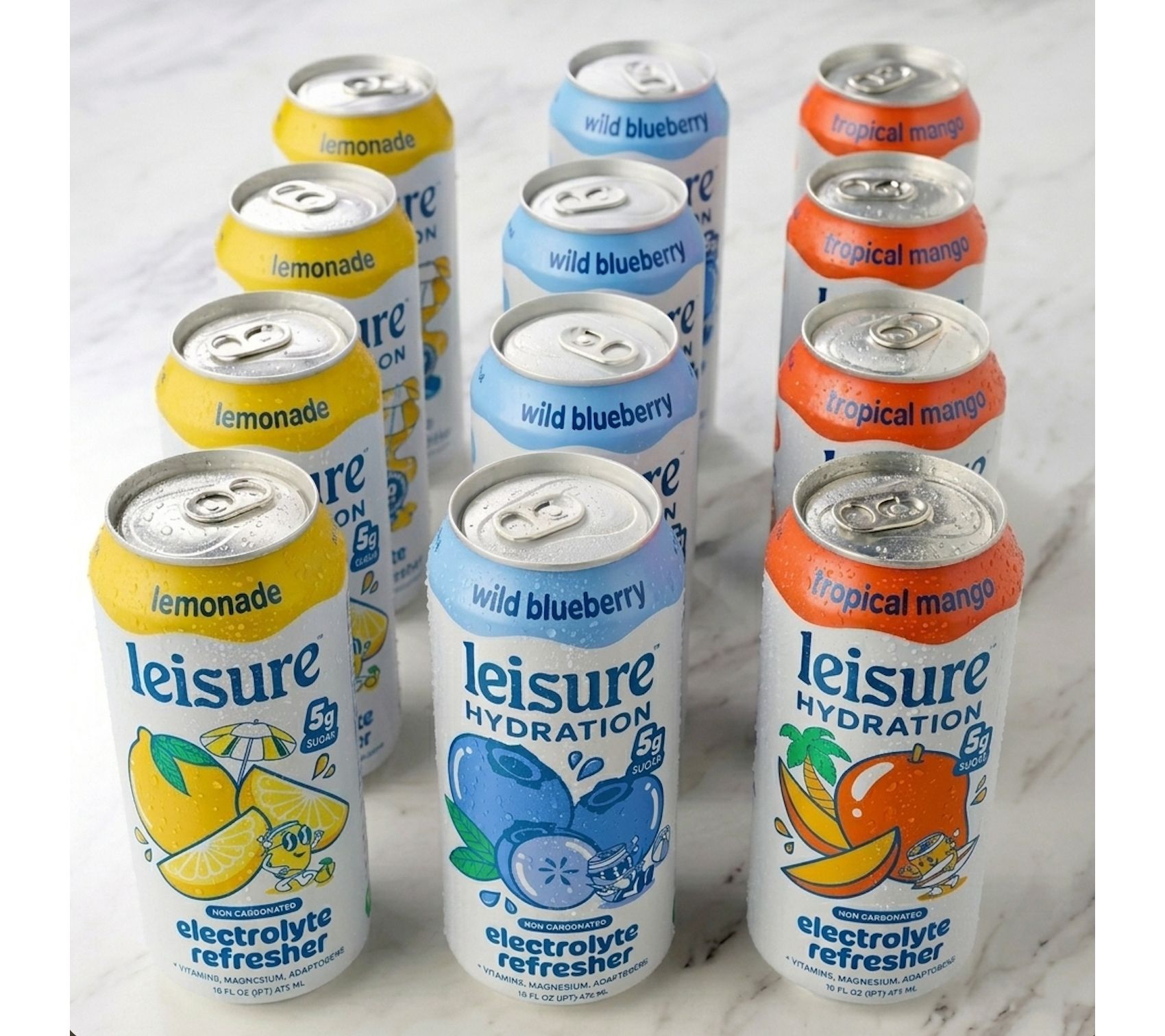 Leisure Hydration (12) 16oz Cans Electrolyte Refreshers