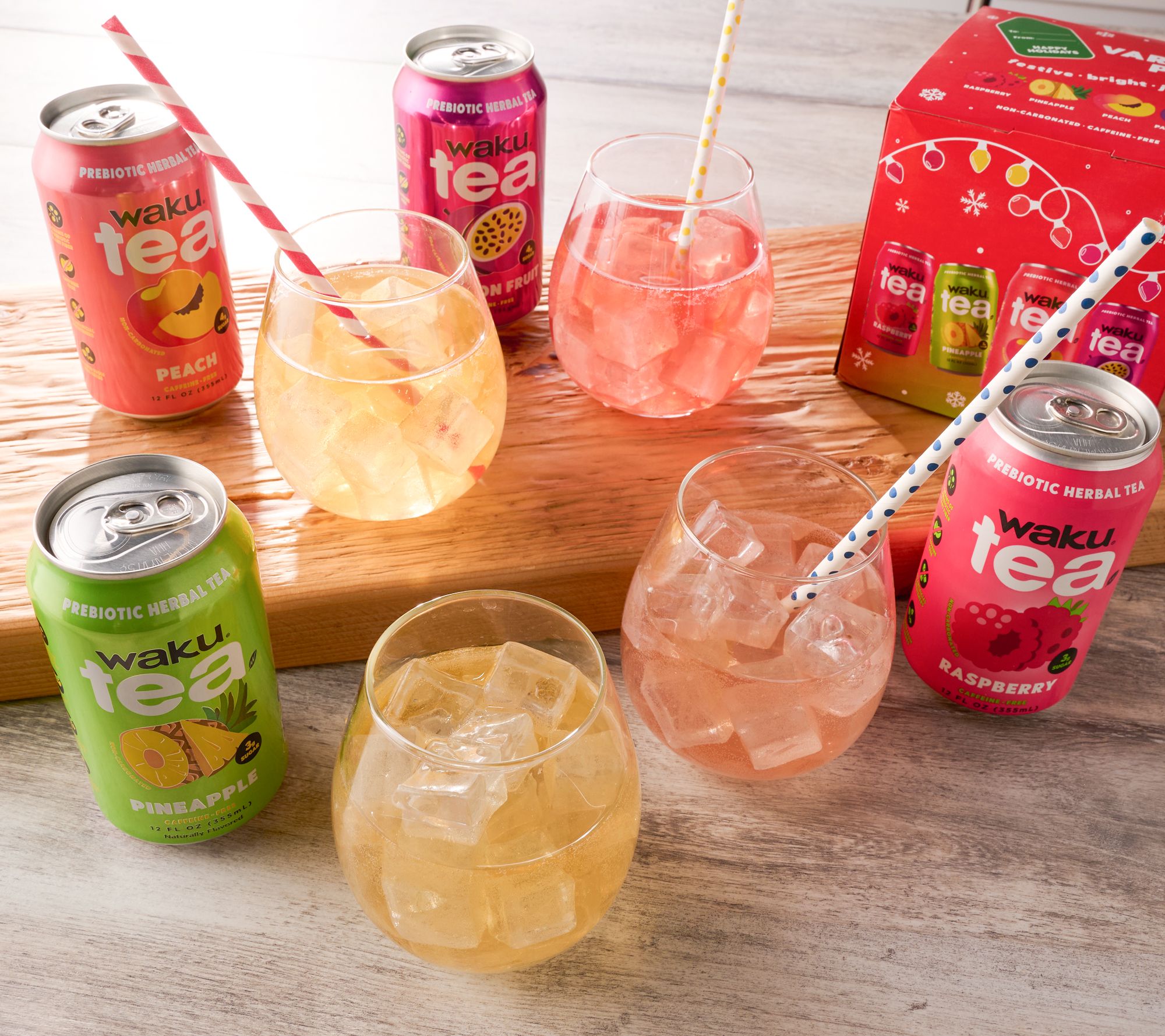 Waku (24) 12oz Holiday Variety Pack Prebiotic Tea Prebiotic Tea