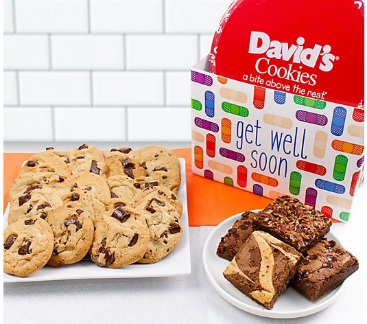 البريد الصيني David's Cookies Get Well Chocolate Chunk Cookies & Brownies - QVC.com البريد الصيني