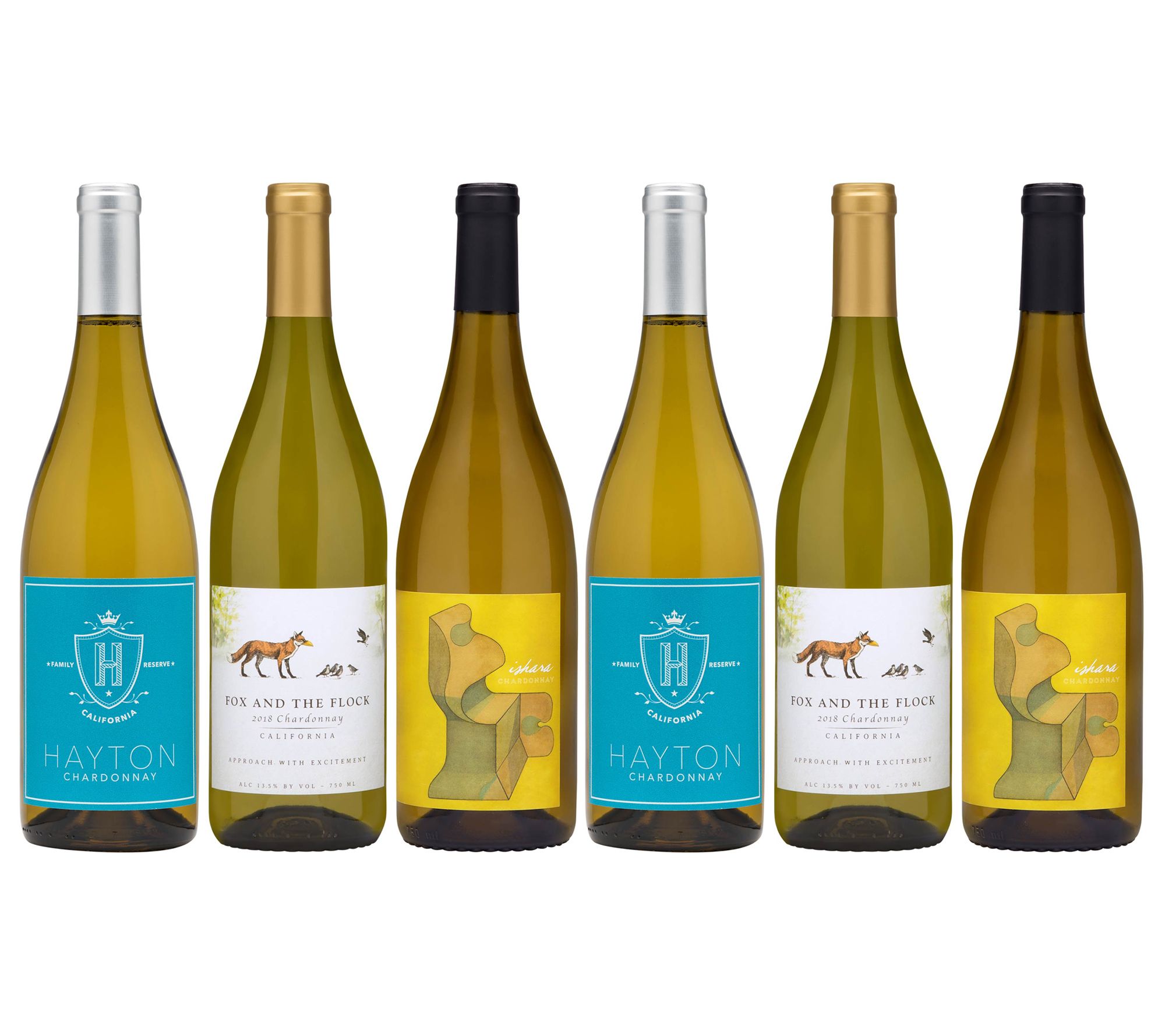 Wine Insiders Set of 6 Crisp California Chardonnay