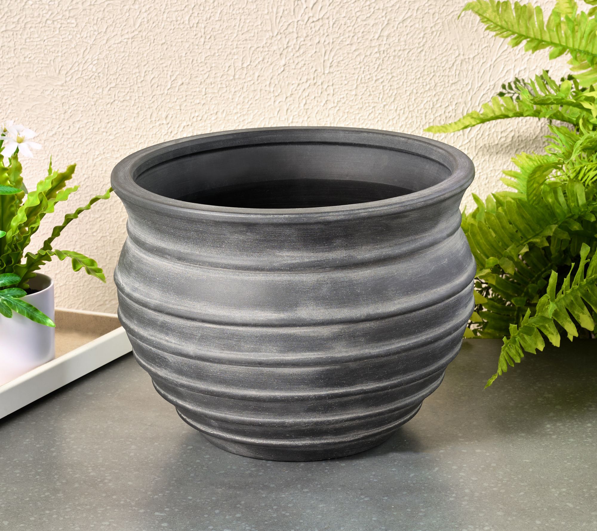 "As Is" Garden Reflections Earthenware Planter with Flared Top