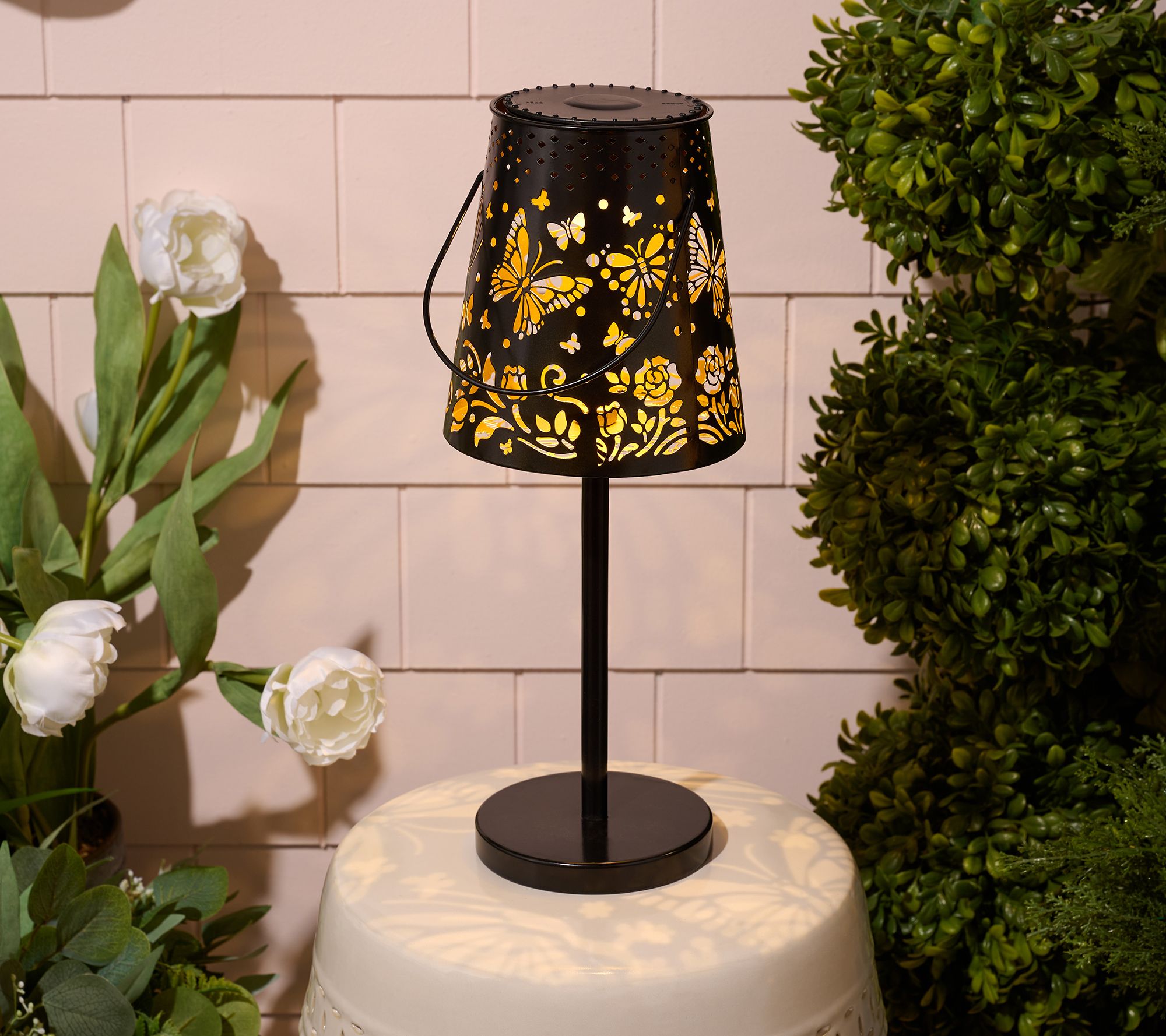 Barbara King Illuminated Metal Outdoor Table Light With Handle