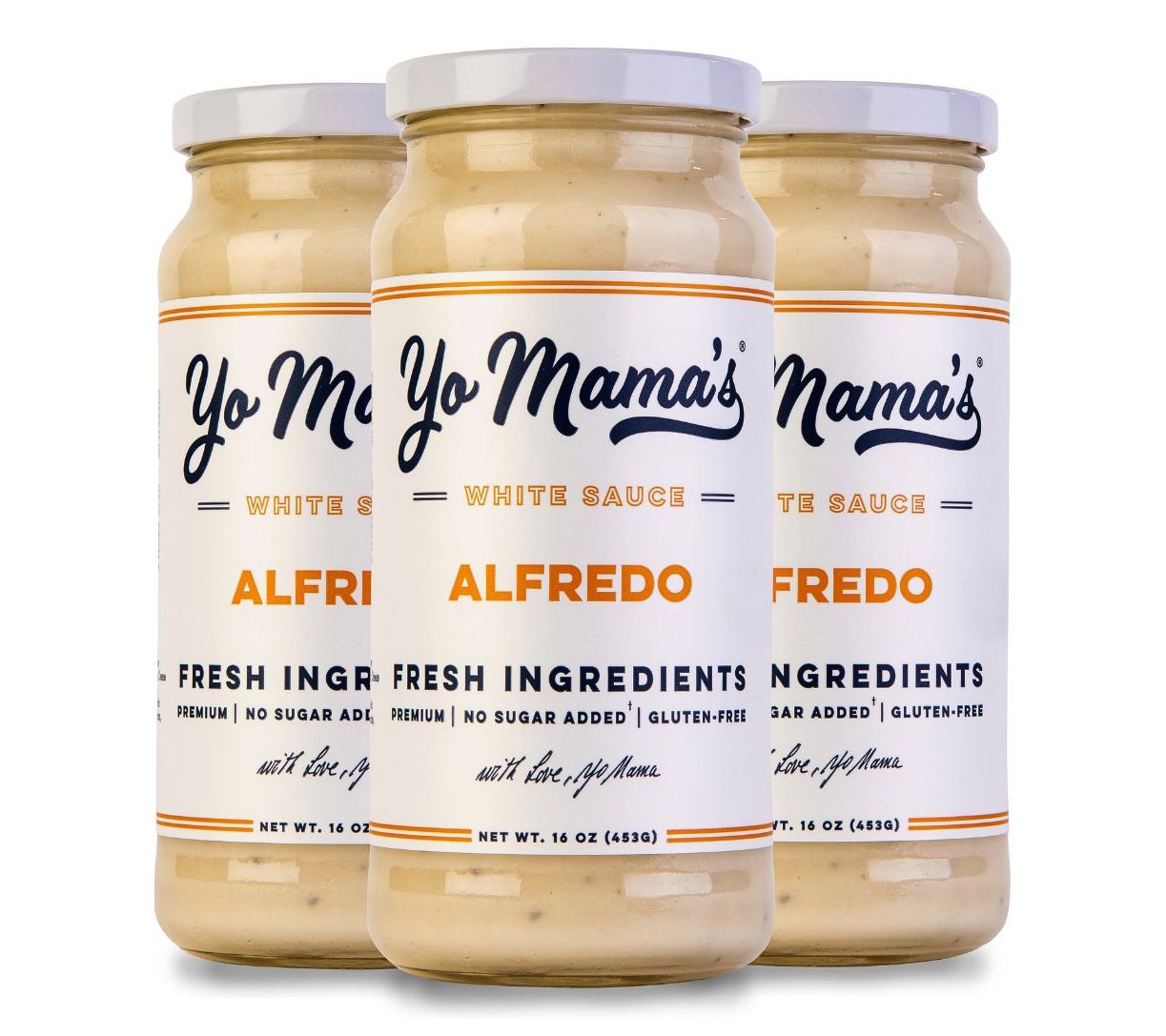 Yo Mama's Foods (3) 16oz Jars of Classic Alfredo Sauce