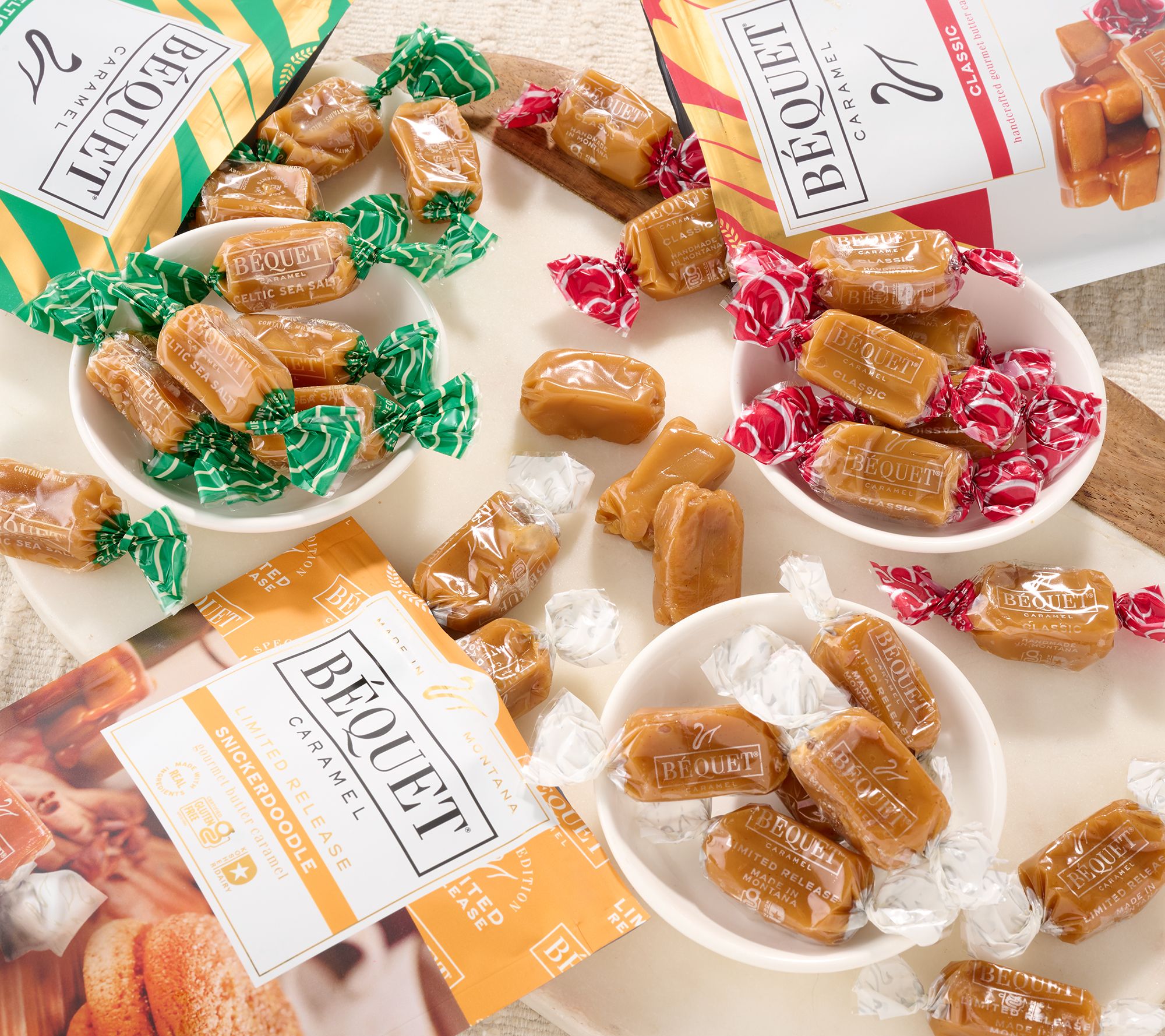 Bequet Confection (3) 3.6oz Bags of Gourmet Caramels