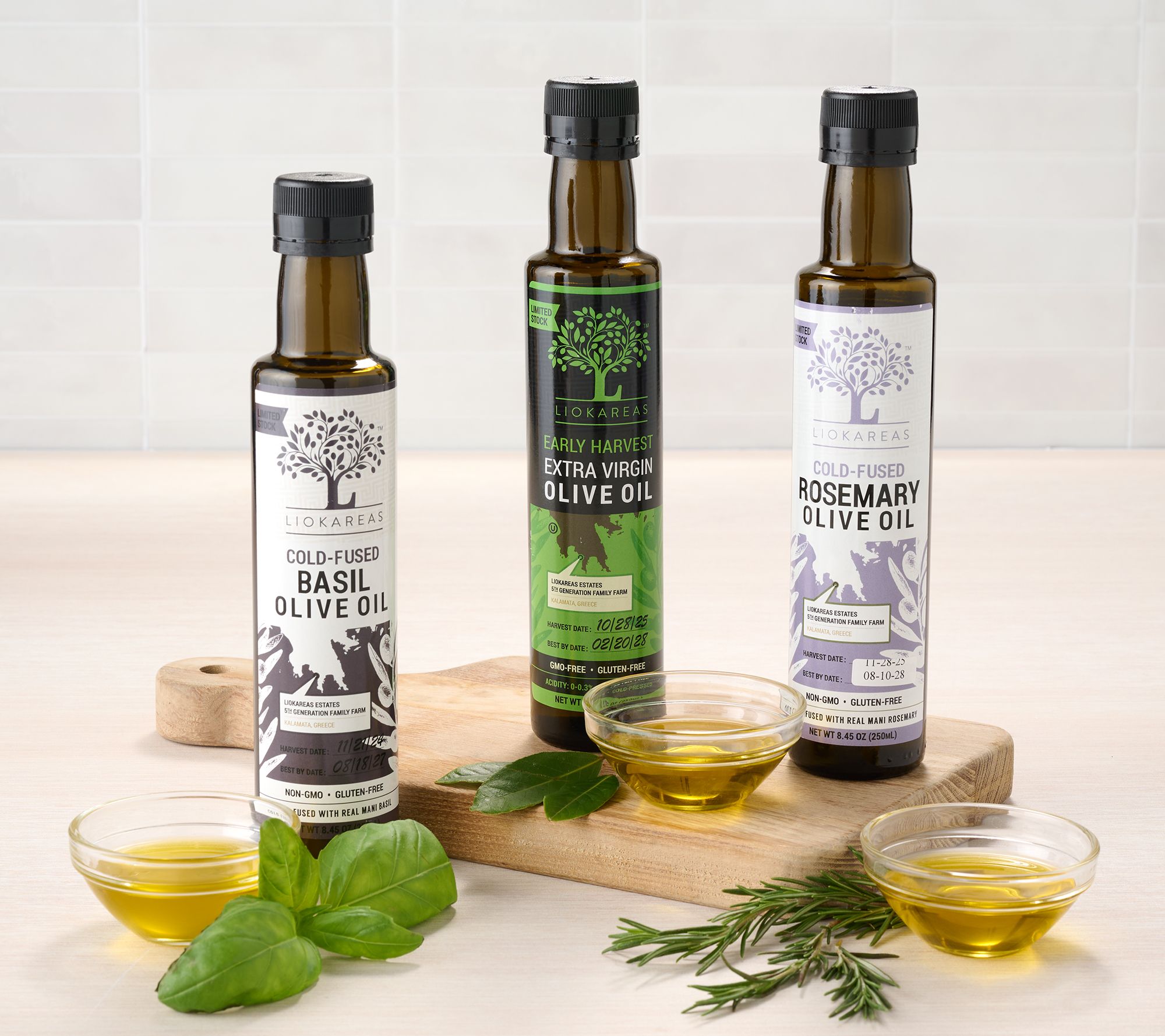 Liokareas (3) 250ml Btl Premium Olive Oil Herb Essentials