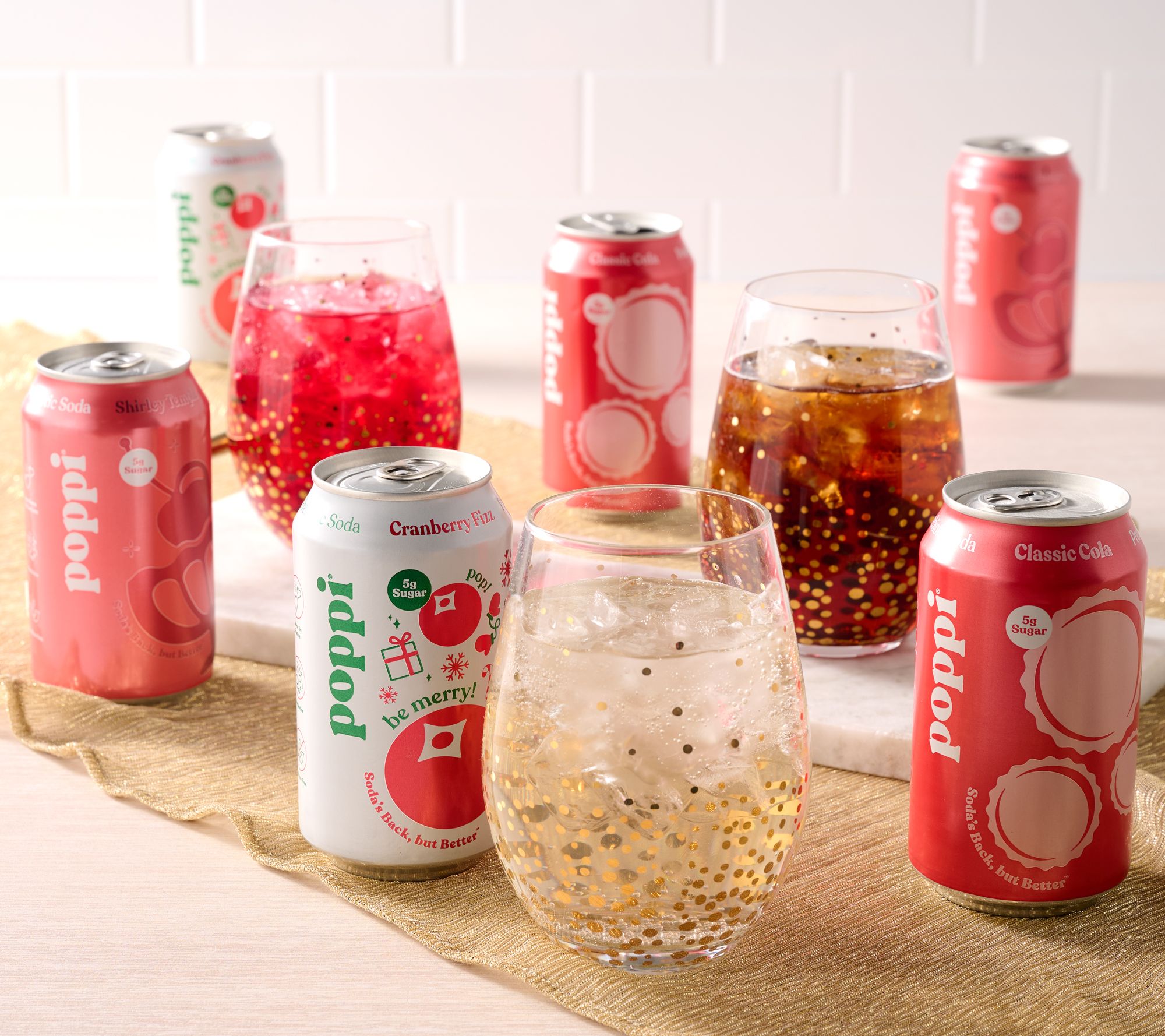 Poppi (24) 12-oz Cans 5g Sugar Soda Holiday Party Pack