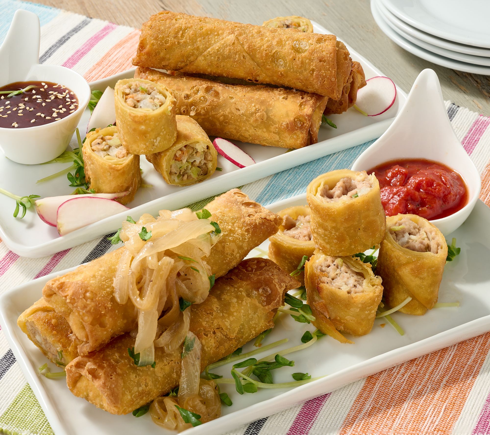 Falkor Fusion (20) 3 oz. Cheesesteak or Vegetable Egg Rolls - QVC.com