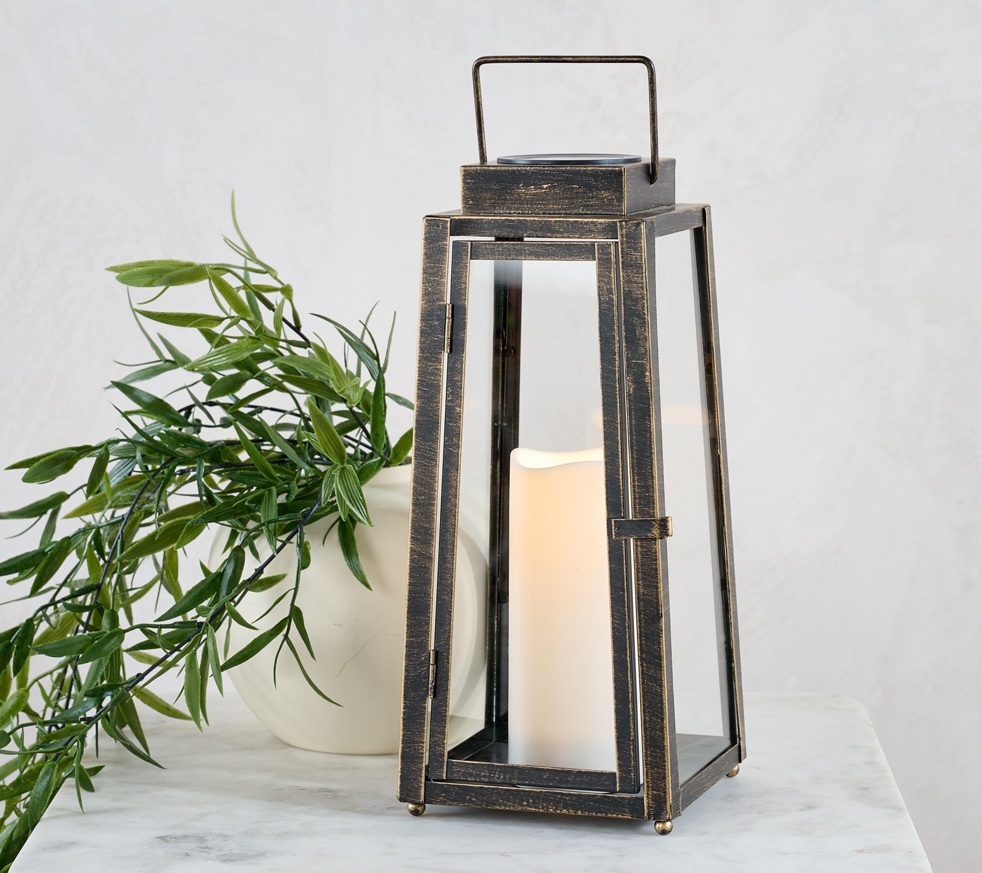 "As Is" Garden Reflections Solar Metal Lantern