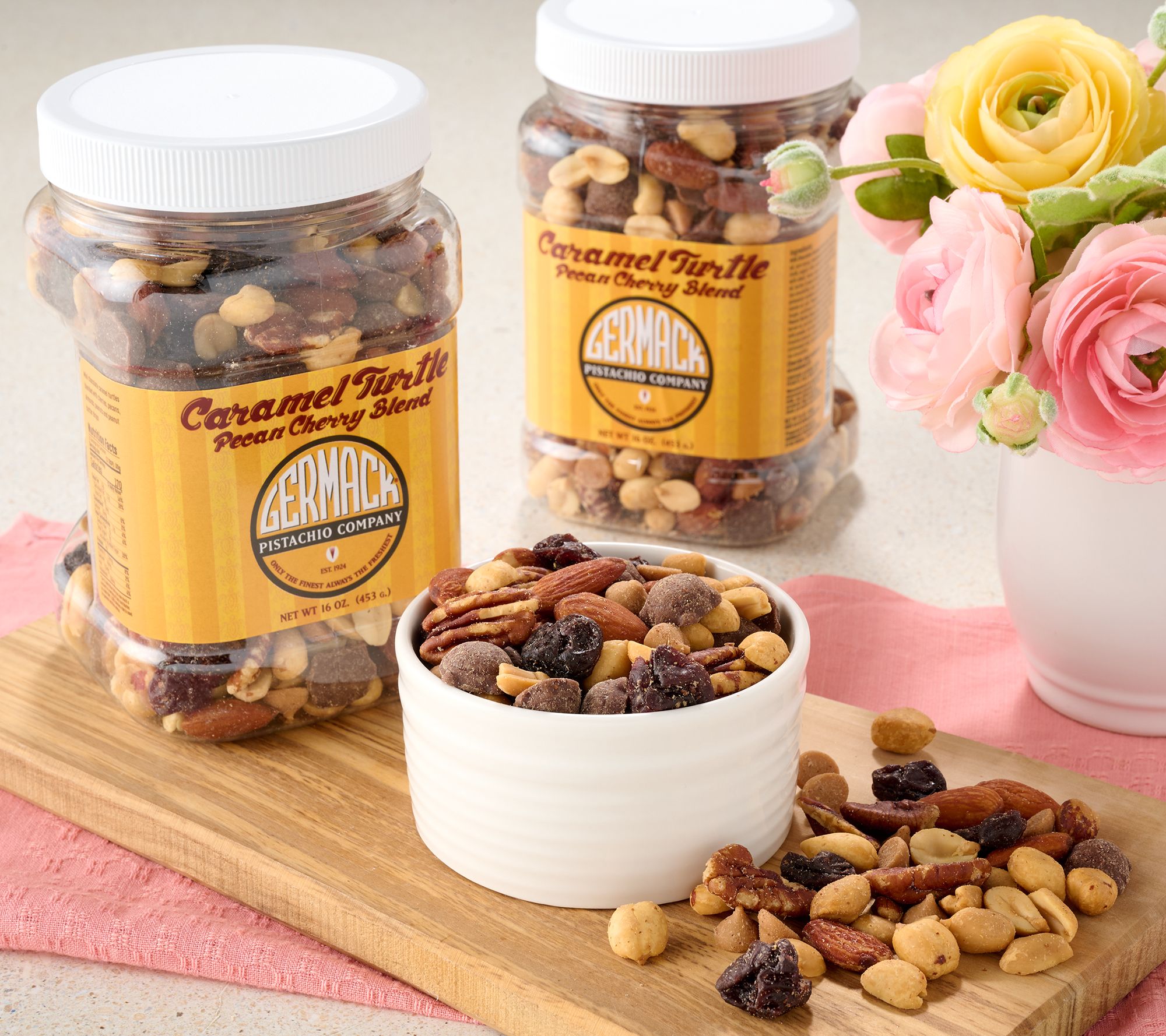 Germack (2) 16oz Caramel Turtle Pecan Cherry Blend