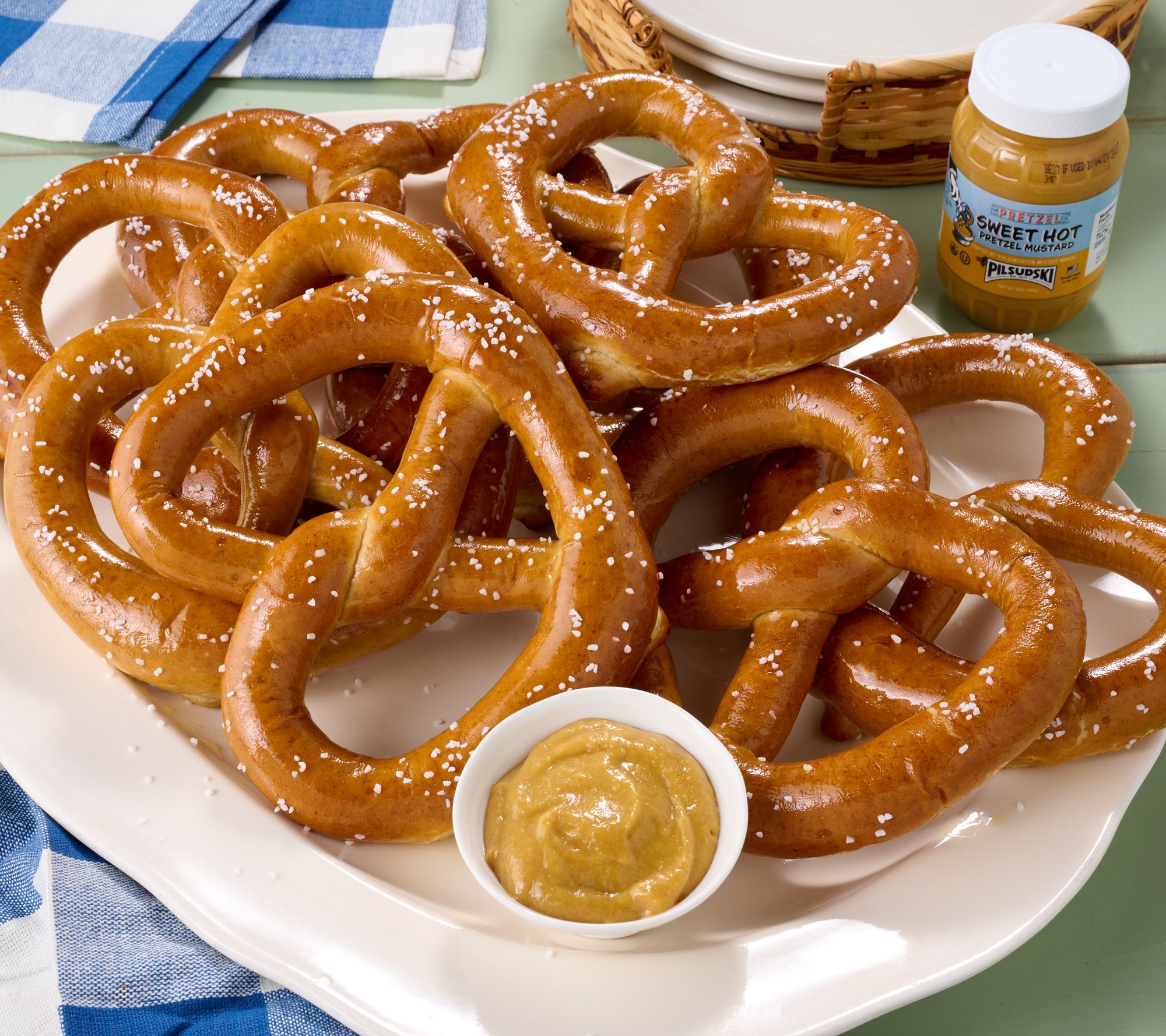 The Pretzel Co. (8) 6oz. Soft Baked Pretzels w/ C/O Mustard