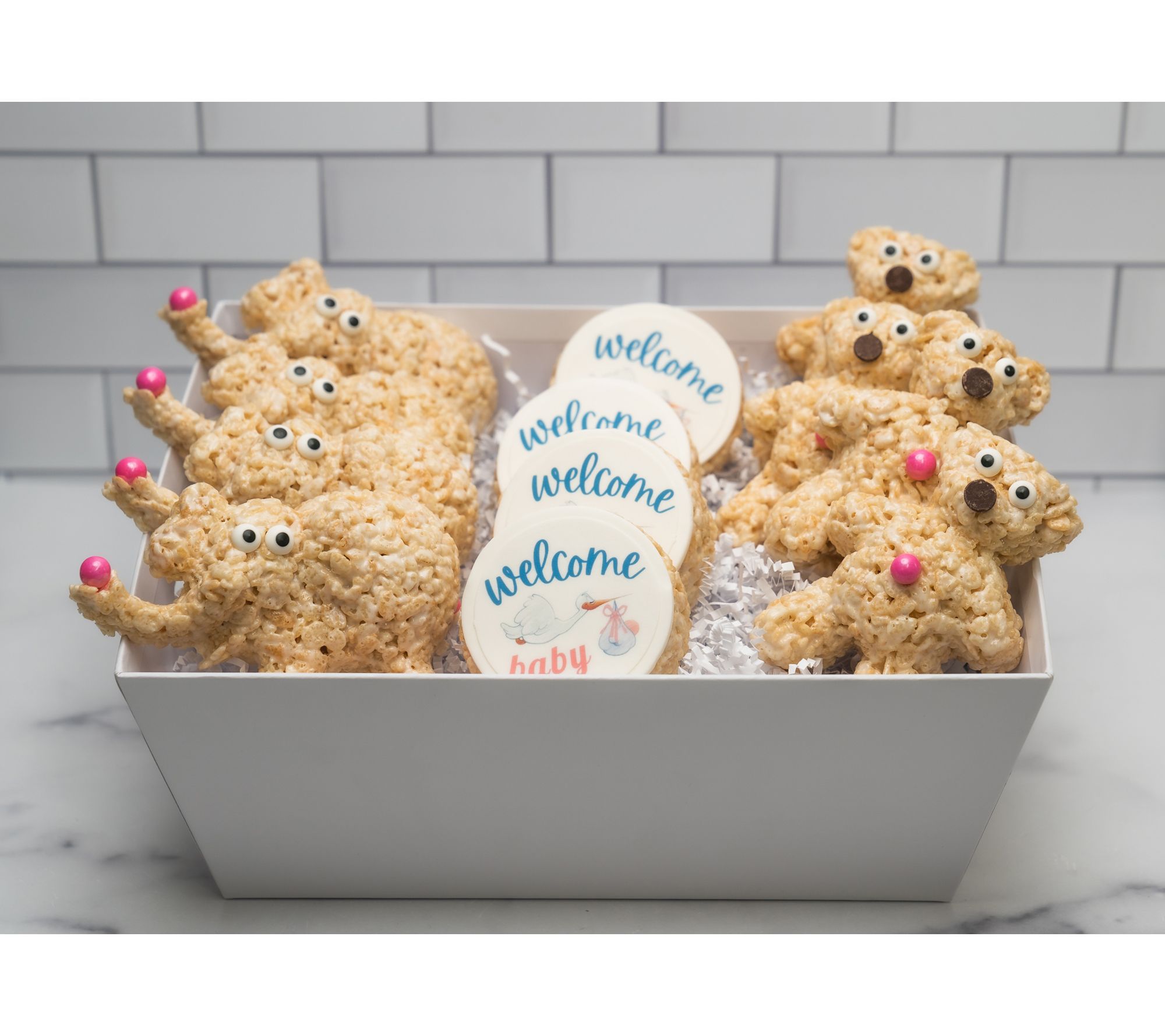 Creative Crispies 12 Piece Baby Pink Gift Basket