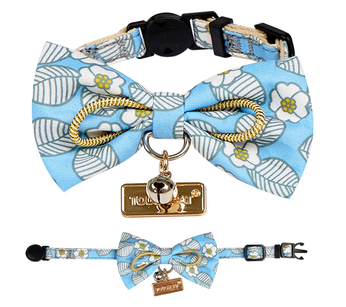 Touchcat Floral Patterned Cat Collar with Bow