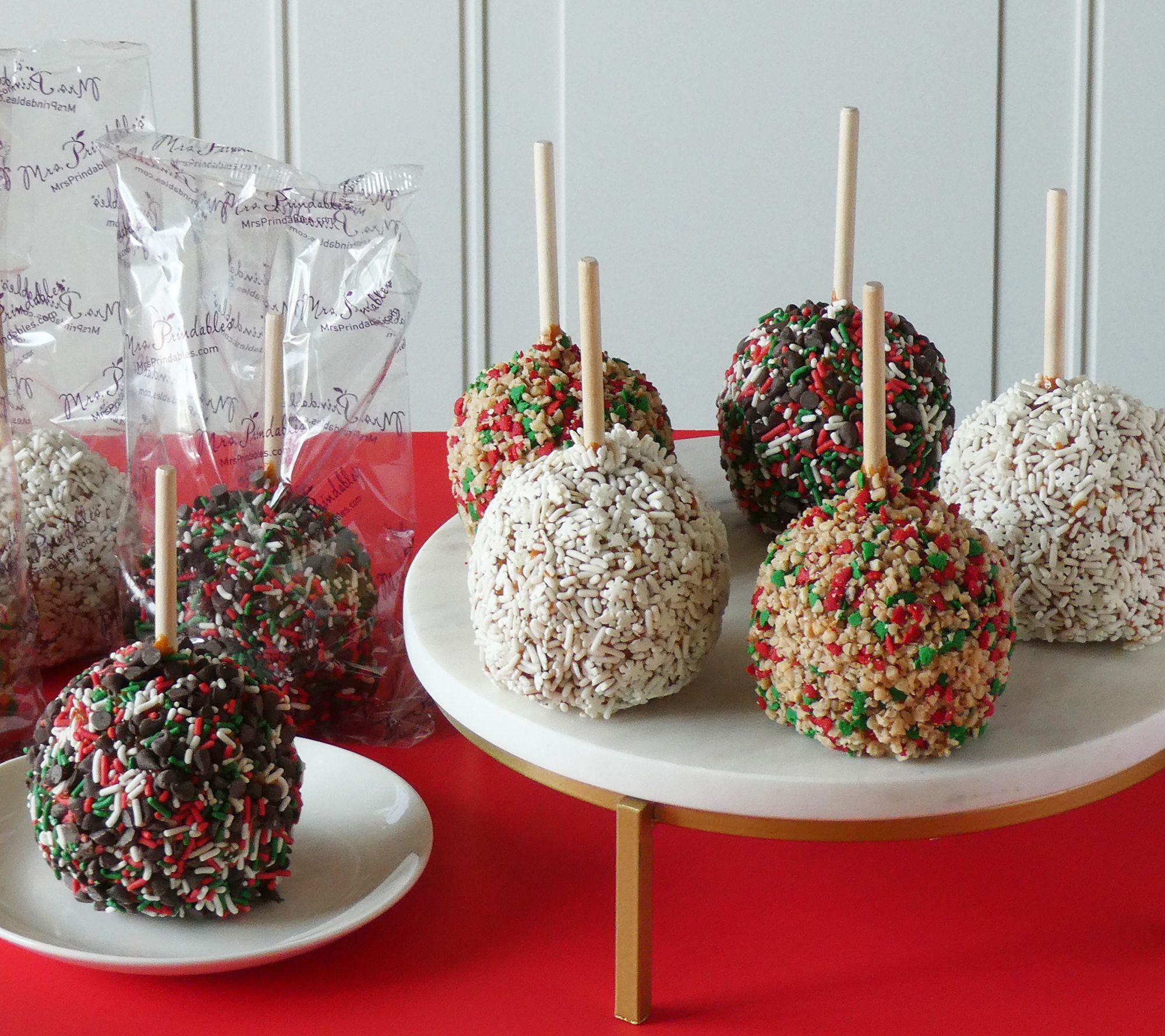 Mrs. Prindables 9pc Individual Happy Holidays Caramel Apple Assortment