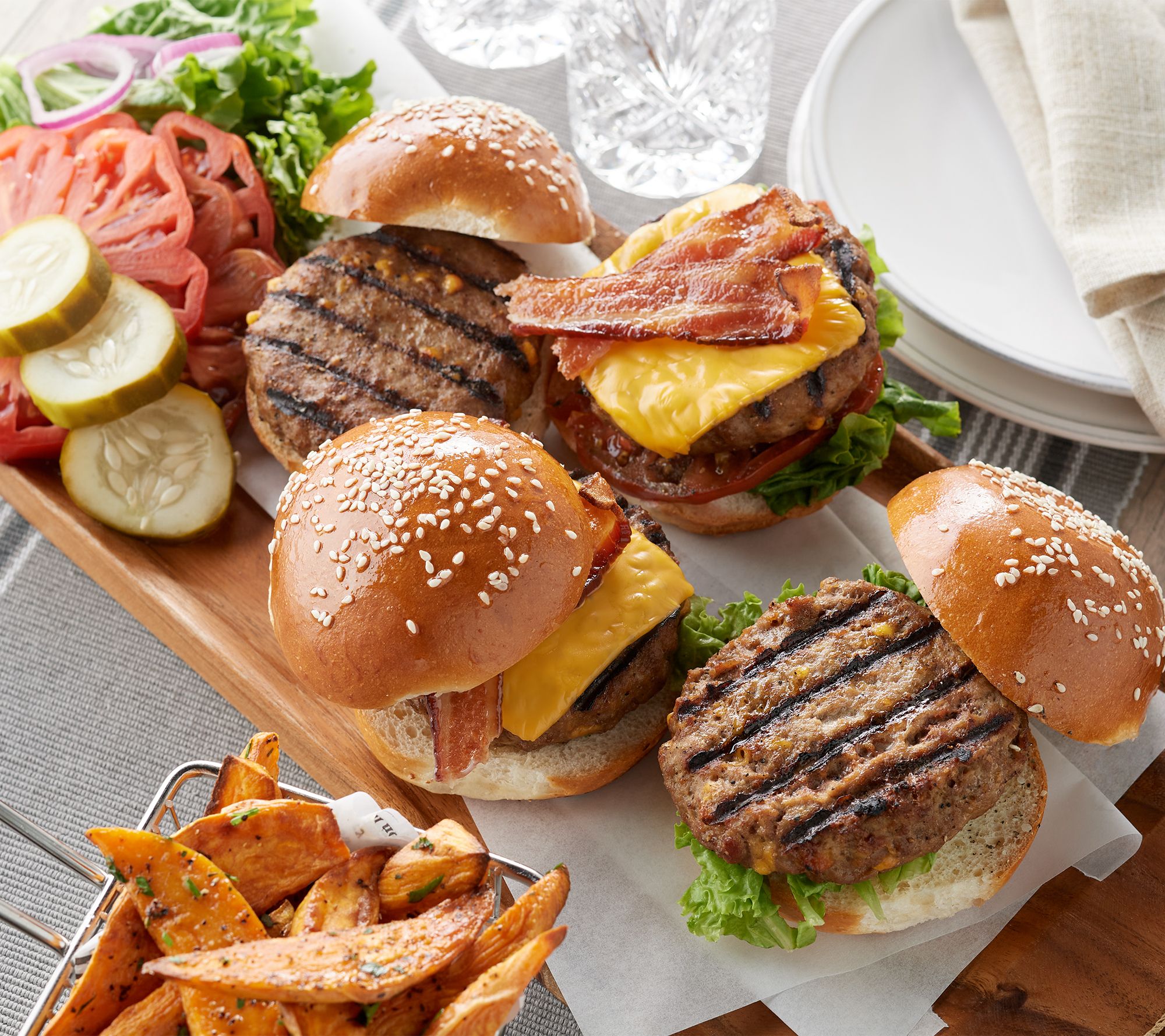 Rastelli's (20) 5.33-oz Black Angus Bacon Cheddar Beef Burgers - QVC.com