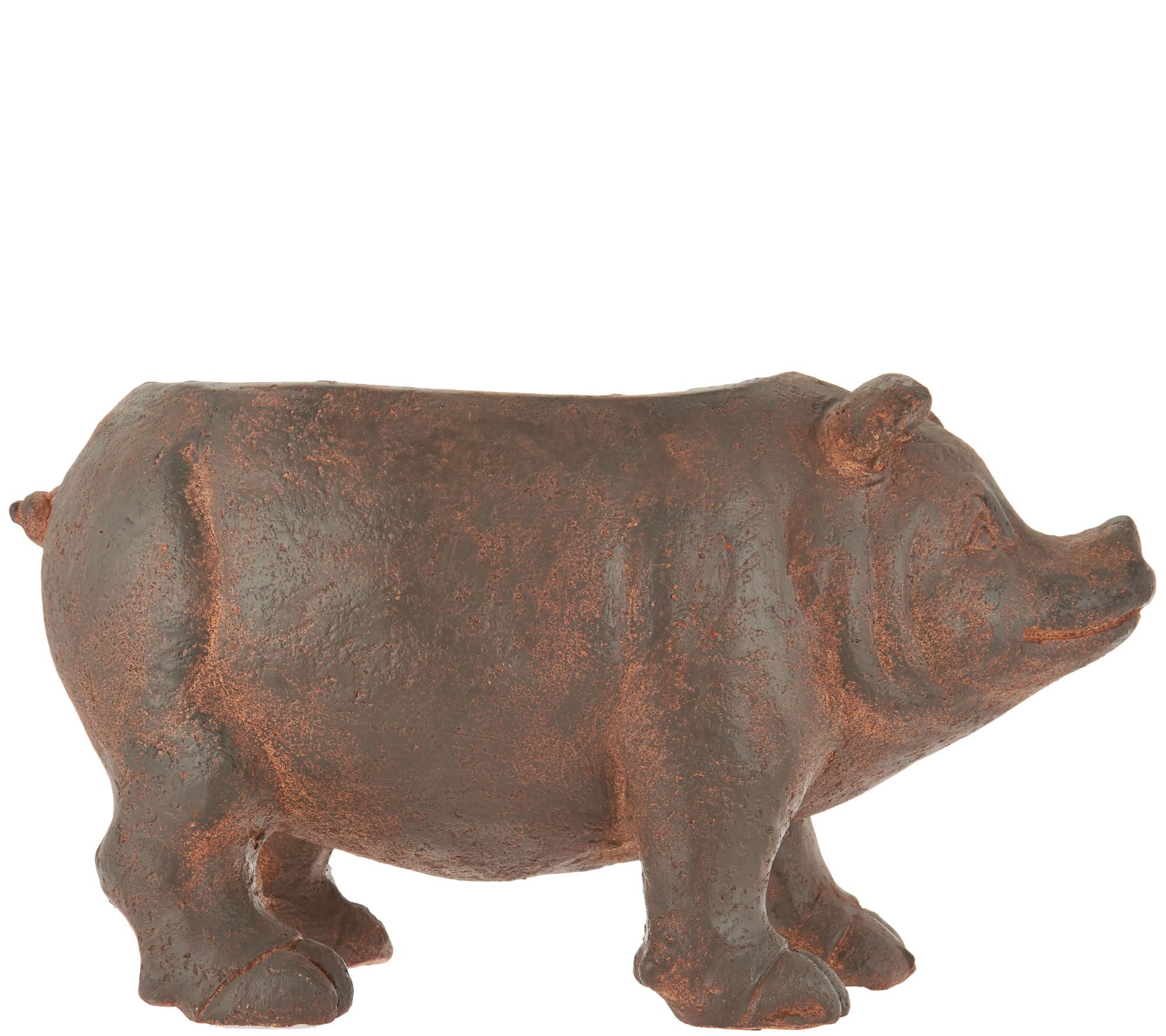 Brown Resin Piggy Planter Qvc