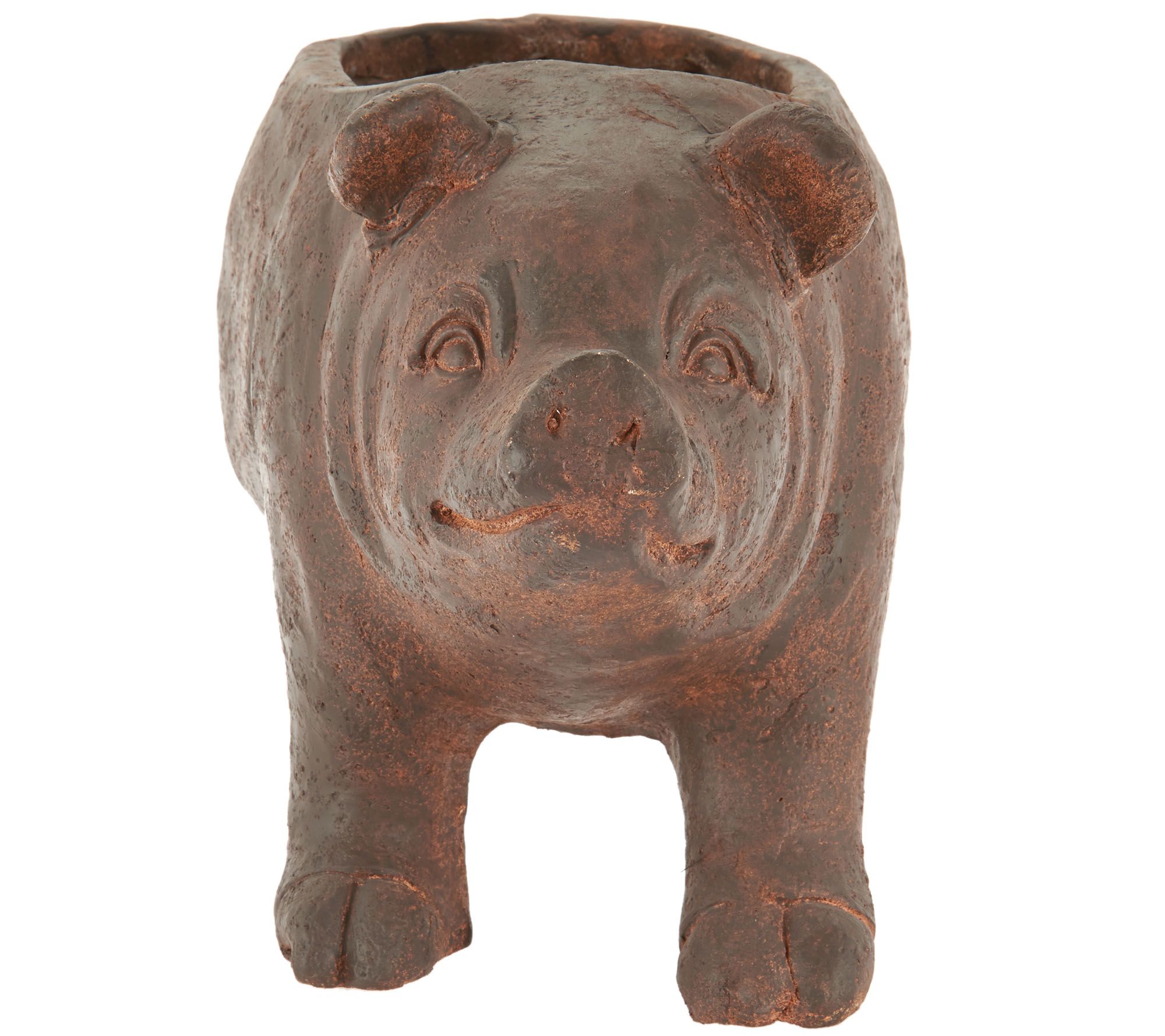 Brown Resin Piggy Planter Qvc