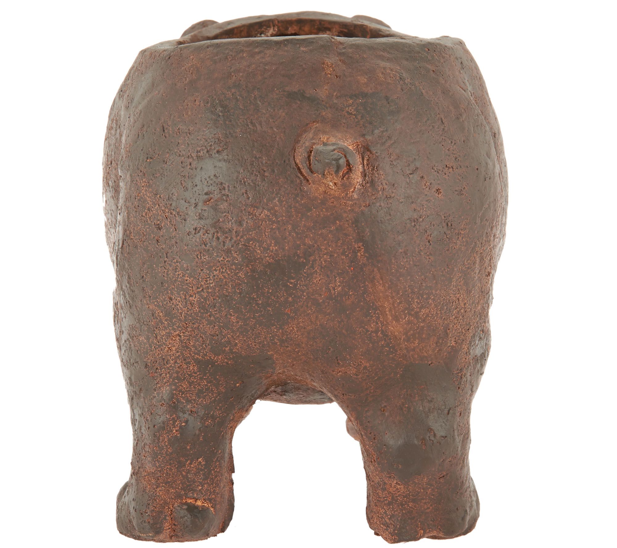 Brown Resin Piggy Planter Qvc