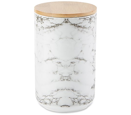 Design Imports White Marble Ceramic Treat Canister