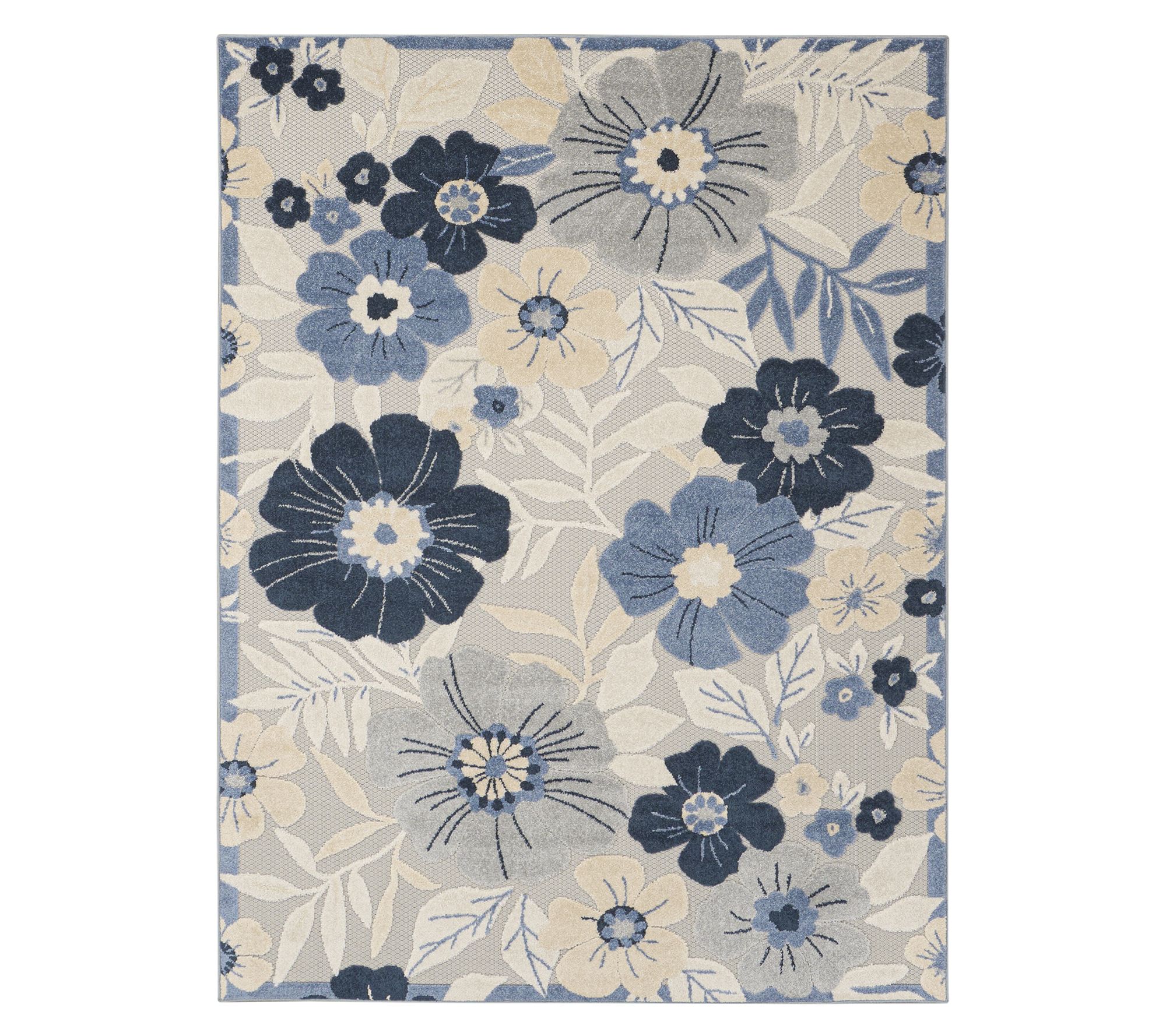 Nourison Home Poppy Floral Print Indoor/Outdoor 5.3'x7' Rug