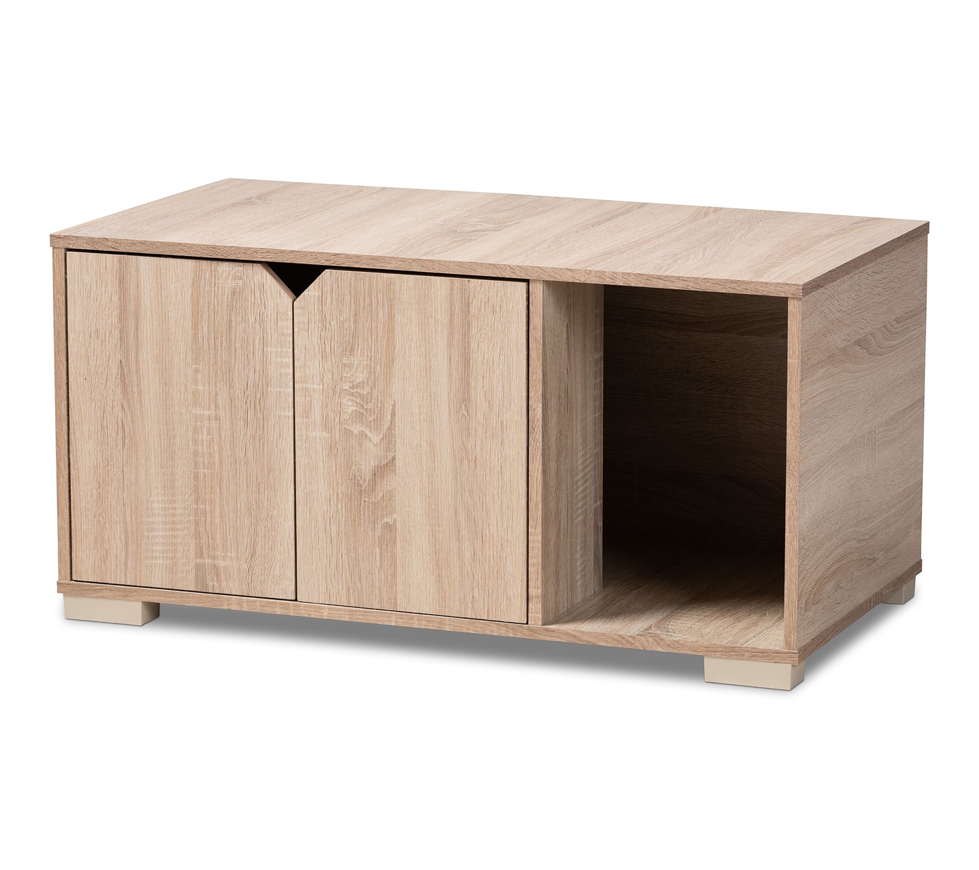 Baxton Studio Jasper 2 Door Wood Cat Litter BoxCover House