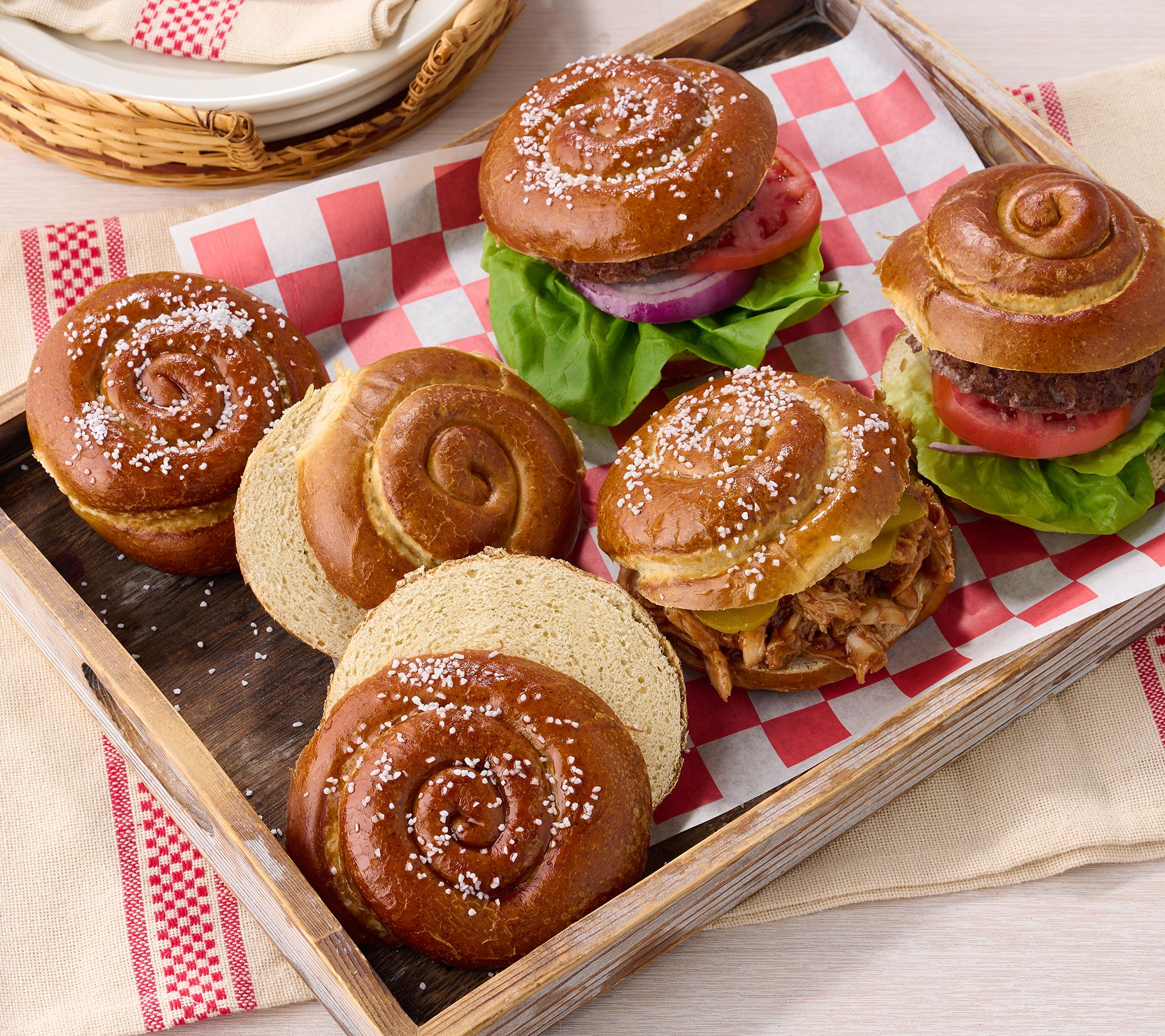  The Pretzel Co. (12) 5-oz Hand Twisted Soft Pretzel Spiral Rolls
