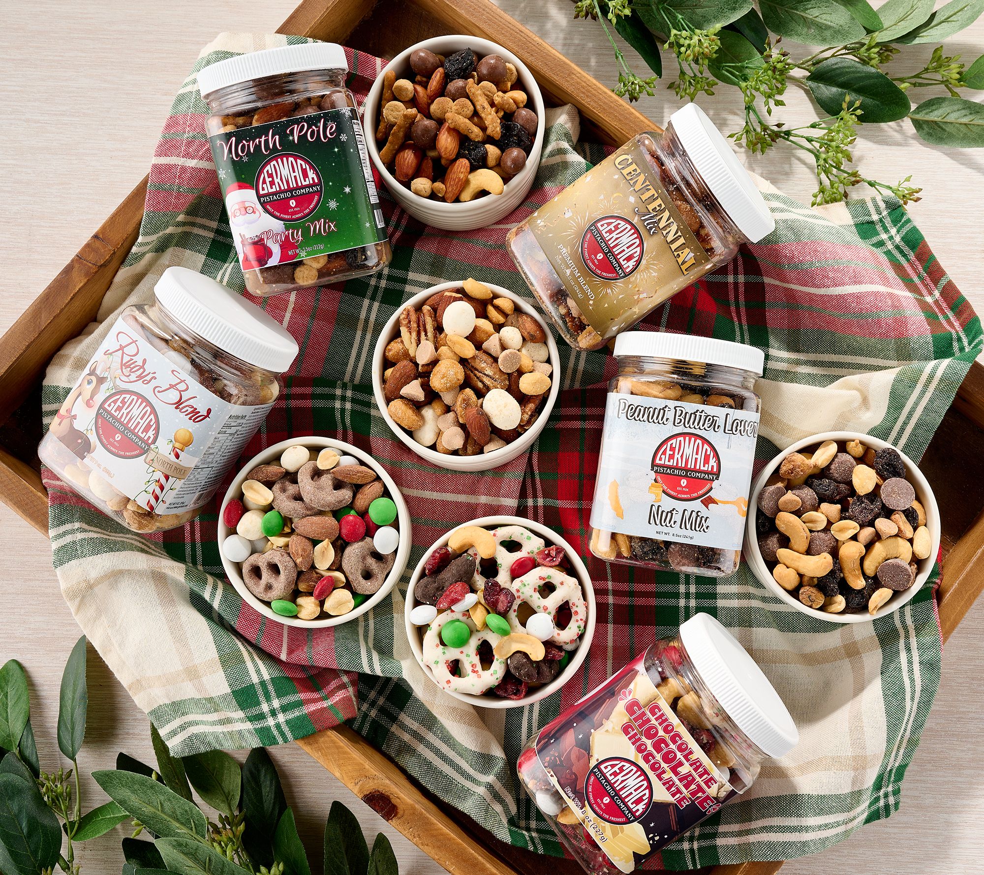 SH 12/7 Germack (5) Mini Jars Holiday Assorted Nut Mixes