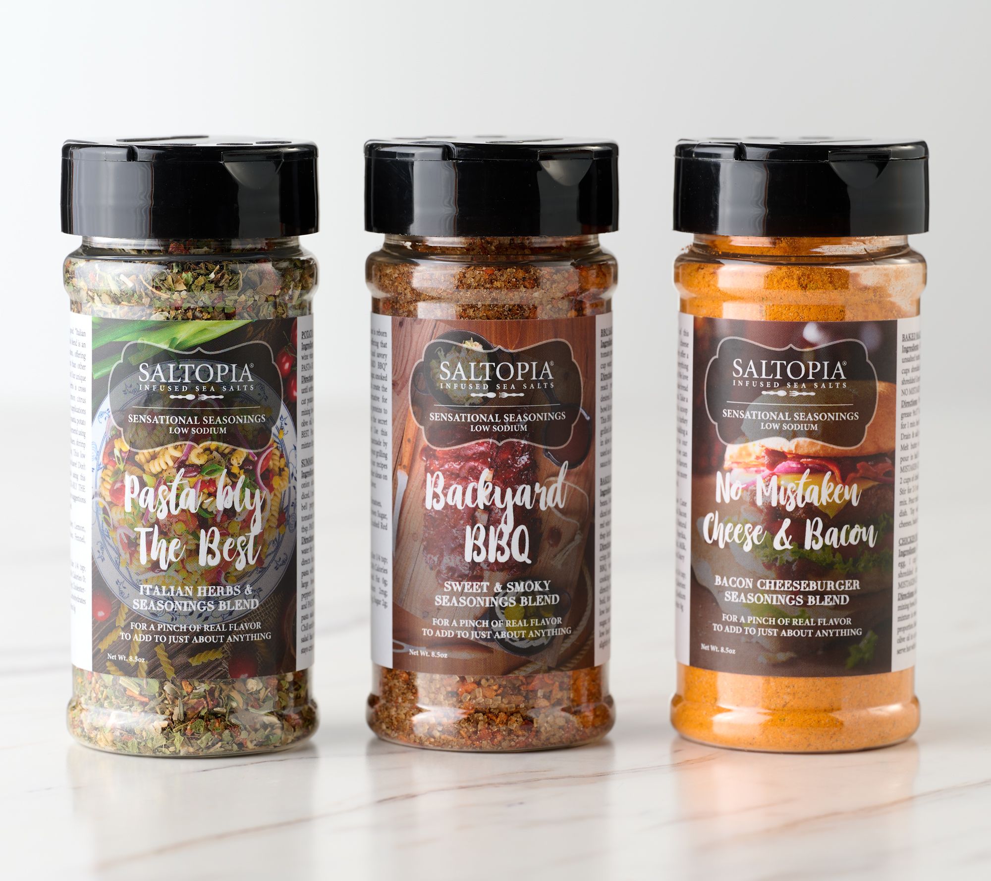 Saltopia Set of 3 Summer Grilling Low Sodium Seasonings 