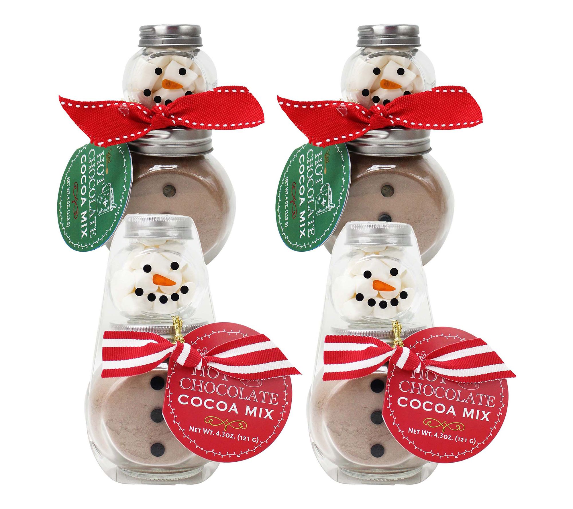 Too Good Gourmet 4pc Mini Snowman Hot CocoaJars