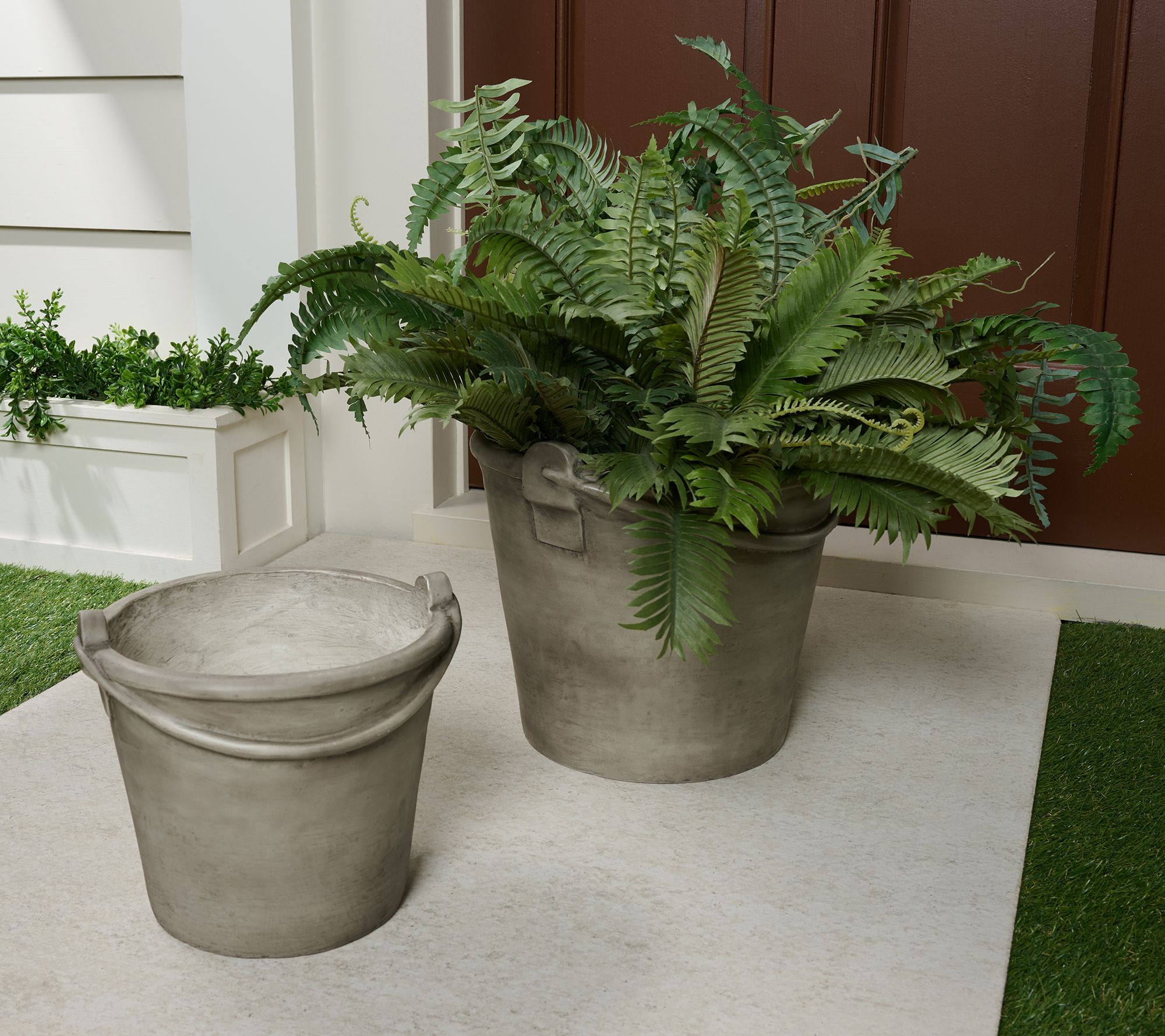"As Is" Garden Reflections Set of 2 Bucket Pail Planters