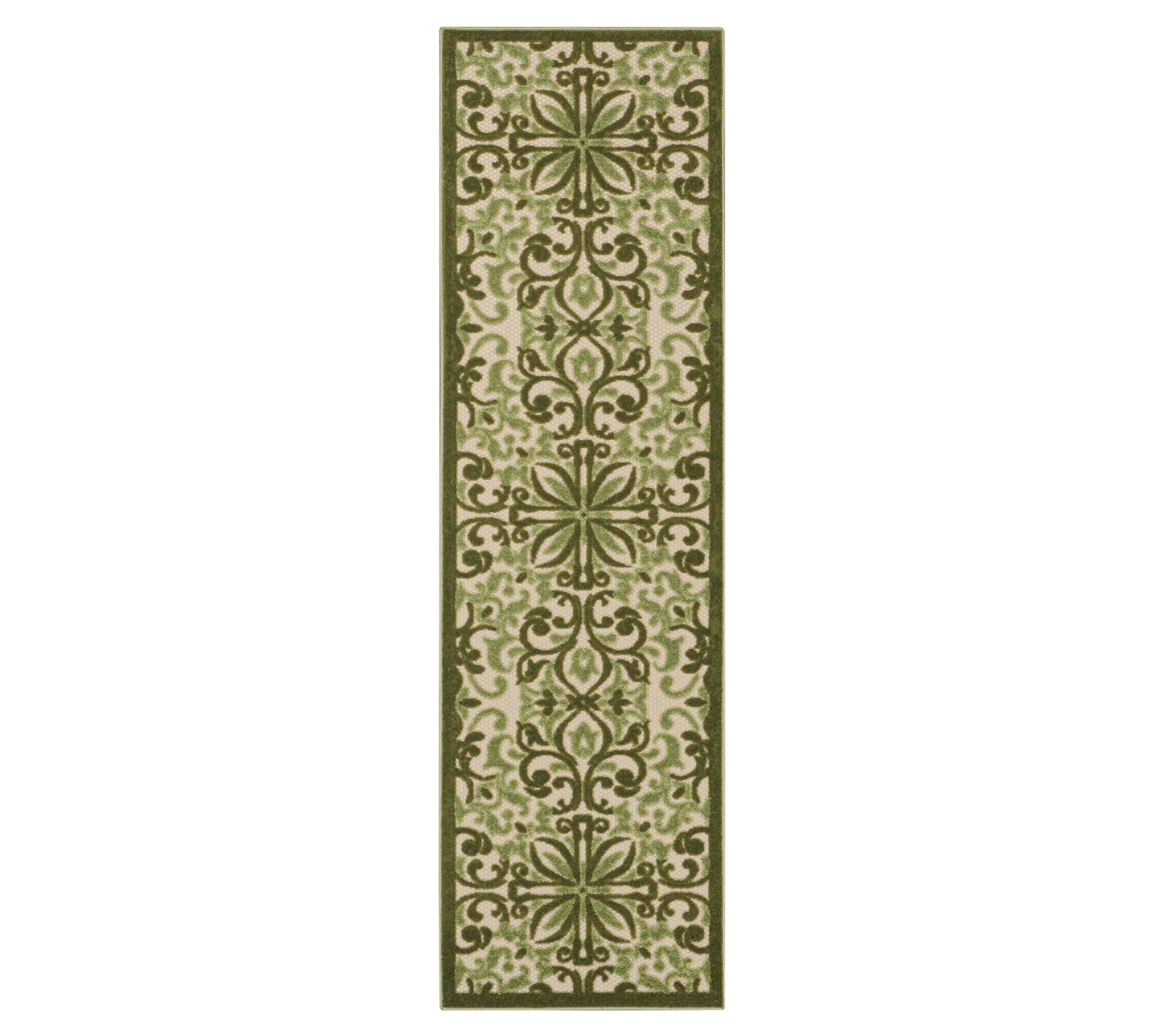 Nourison Home Modern Demask Print Indoor/ Outdoor 2'2" x 7'6" Rug
