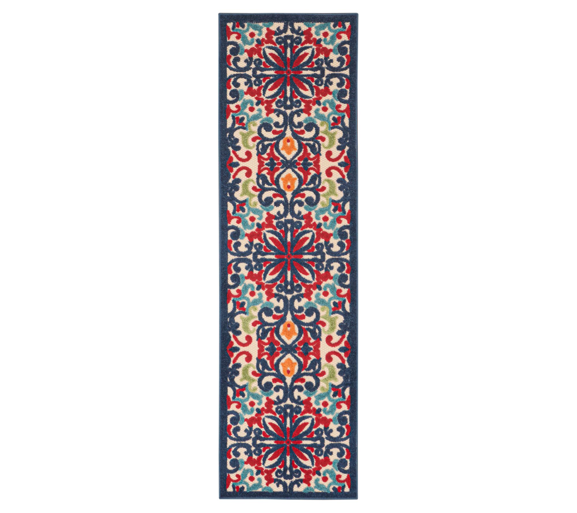 Nourison Home Modern Demask Print Indoor/ Outdoor 2'2" x 7'6" Rug