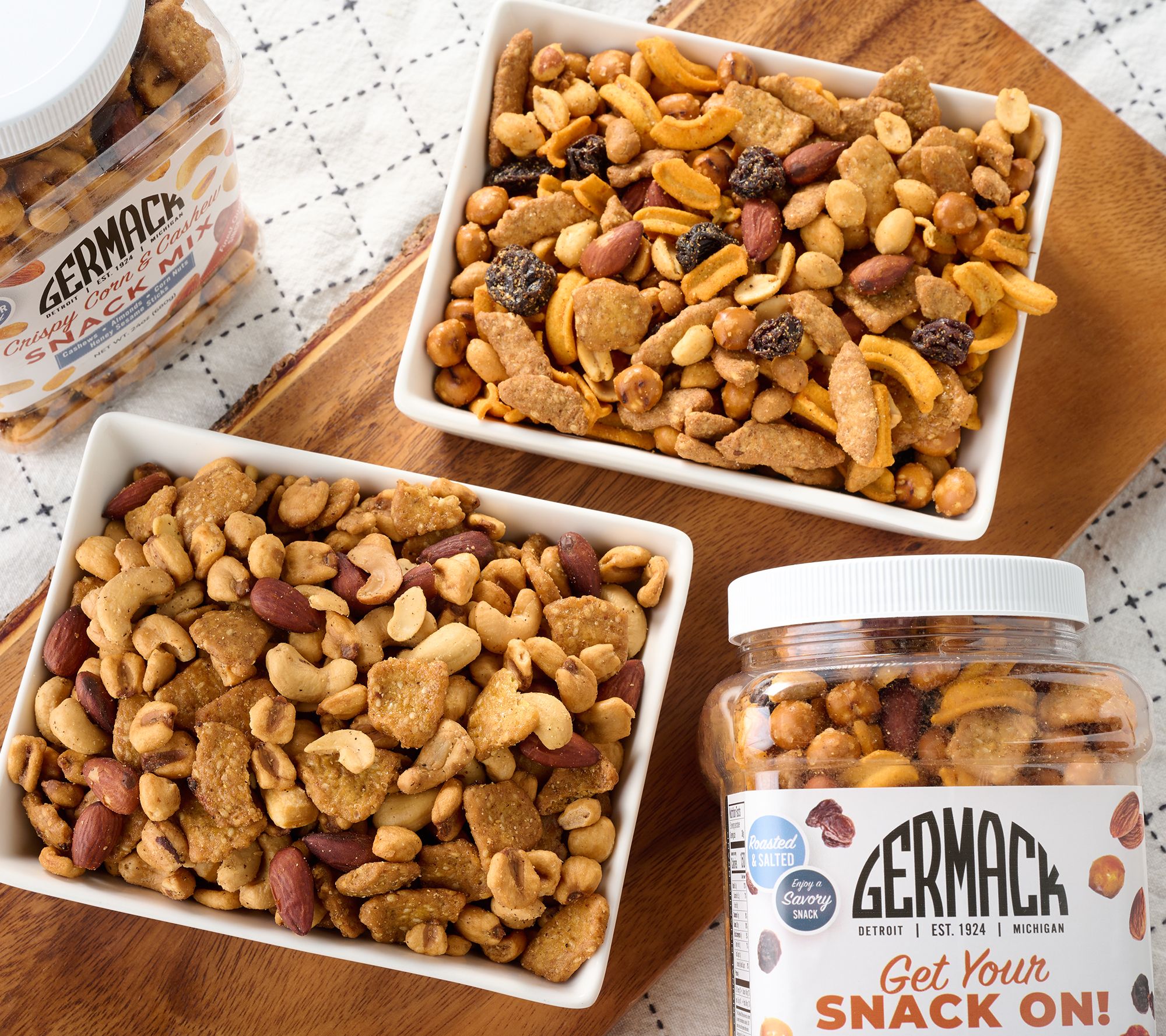 Germack (2) Jar Set Crispy Corn & Cashew Snack-On Mix