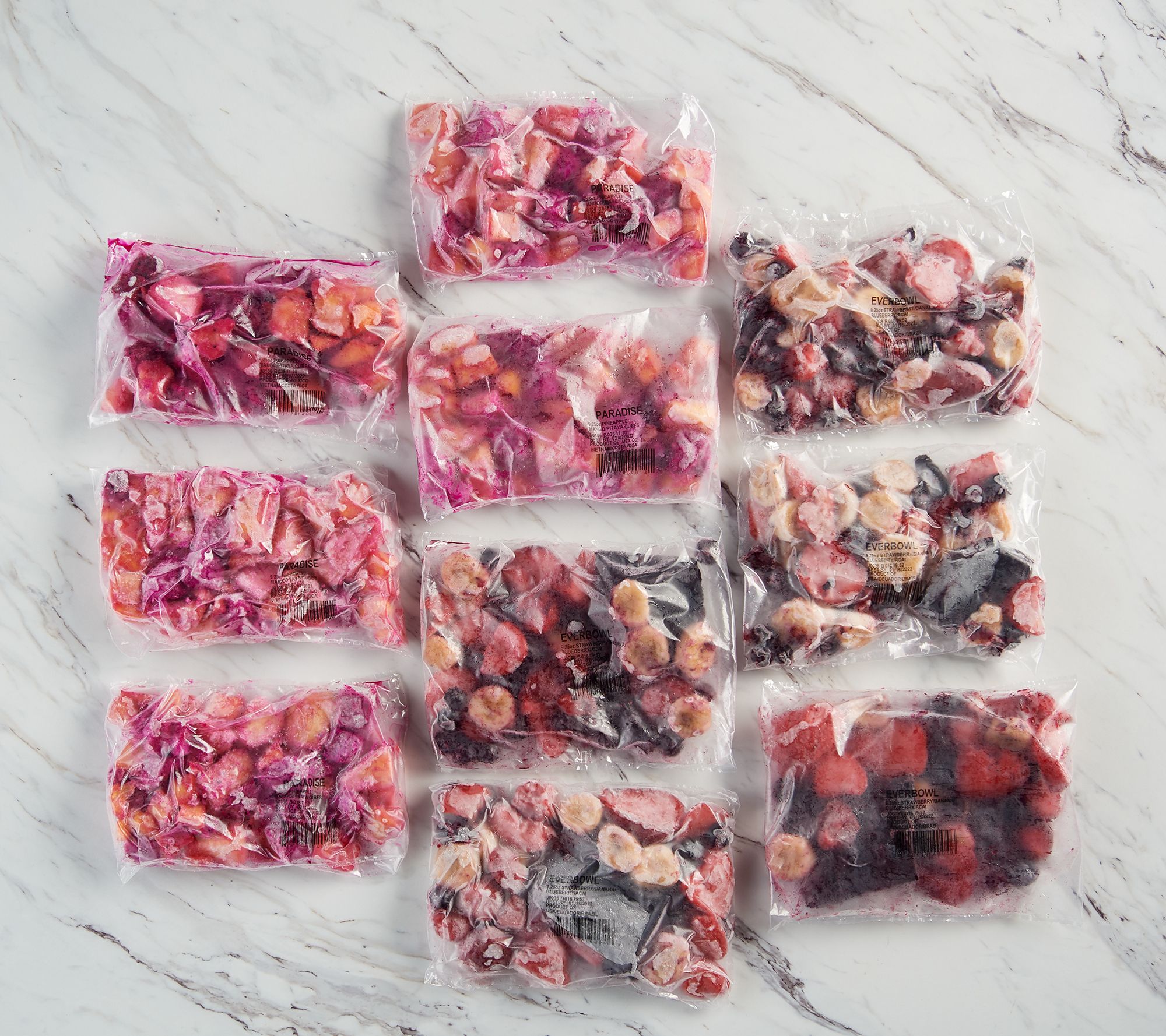 Everbowl (10) Readyto Blend Frozen Fruit Smoothies AutoDelivery