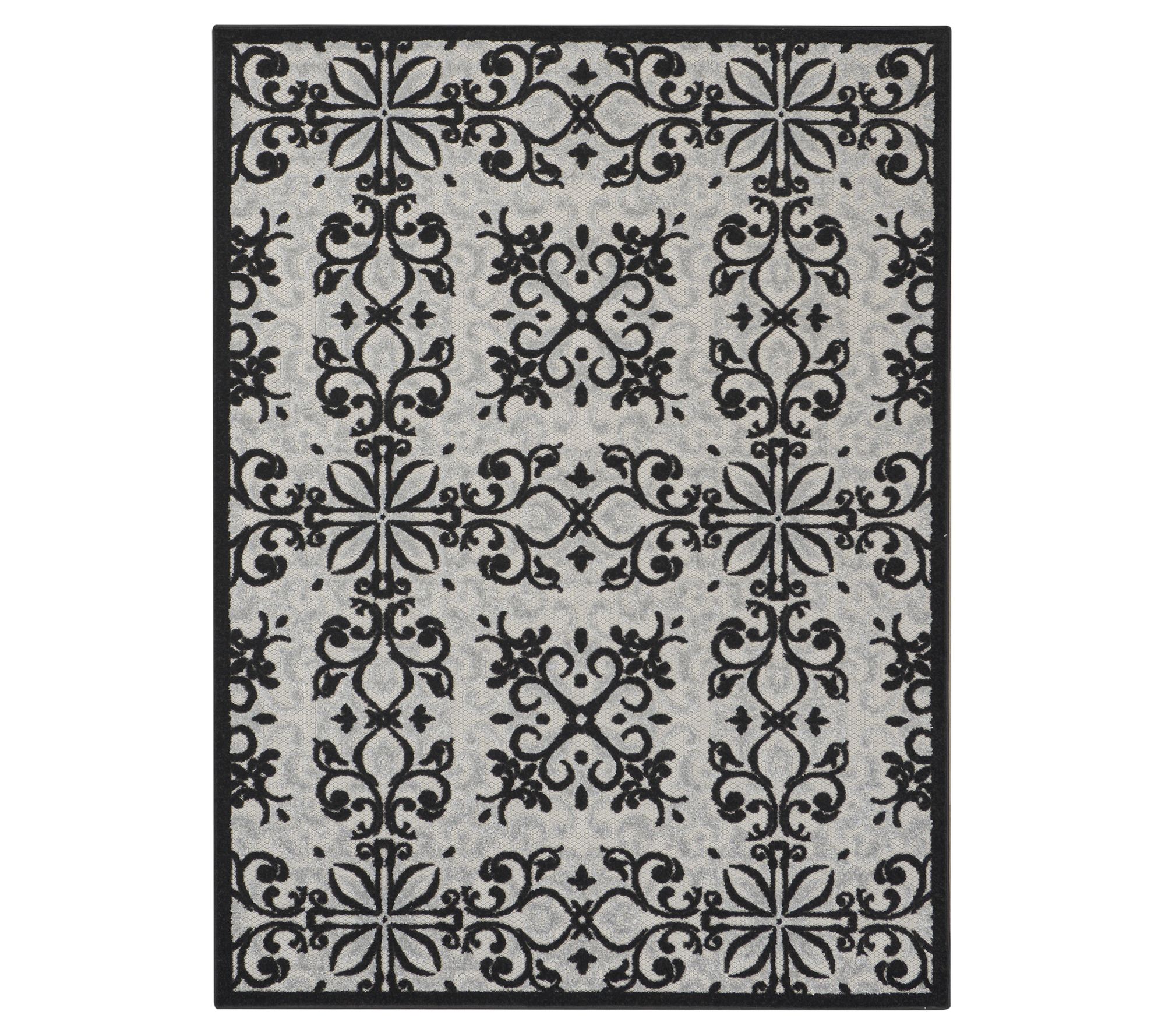 Nourison Home Modern Demask Print Indoor/ Outdoor 5'3" x 7' Rug