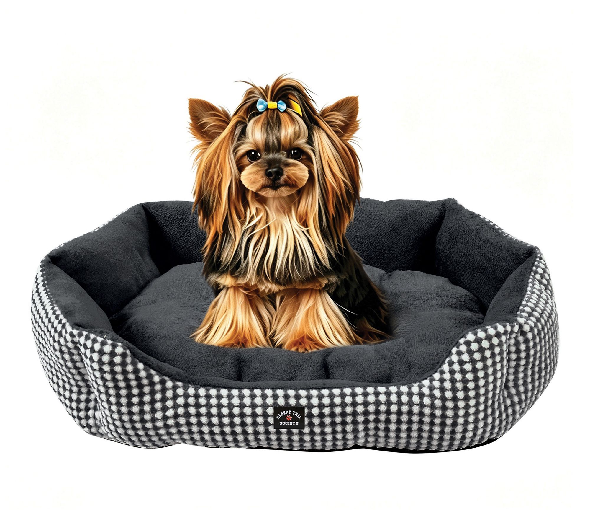 Sleepy Tail Society Large Scrappy Cuddler Pet Bed
