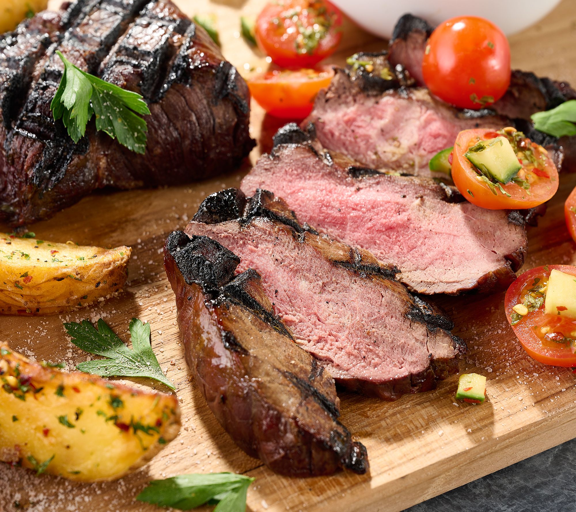 Rastelli's (8) 6-oz Black Angus Sirloin Steaks w/ Pink Sea Salt