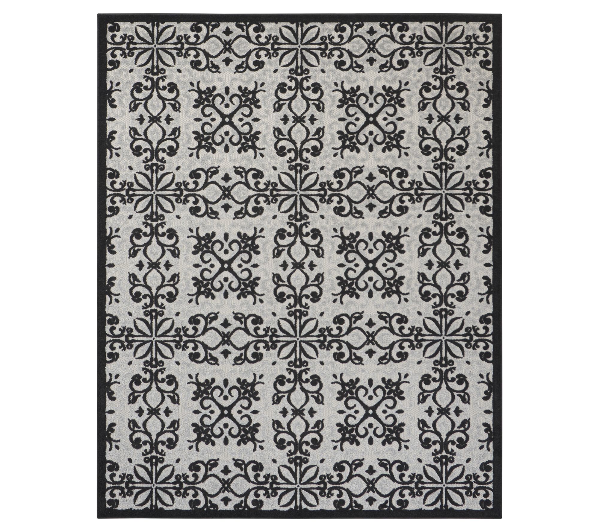 Nourison Home Modern Demask Print Indoor/ Outdoor 7'10"x 9'10" Rug