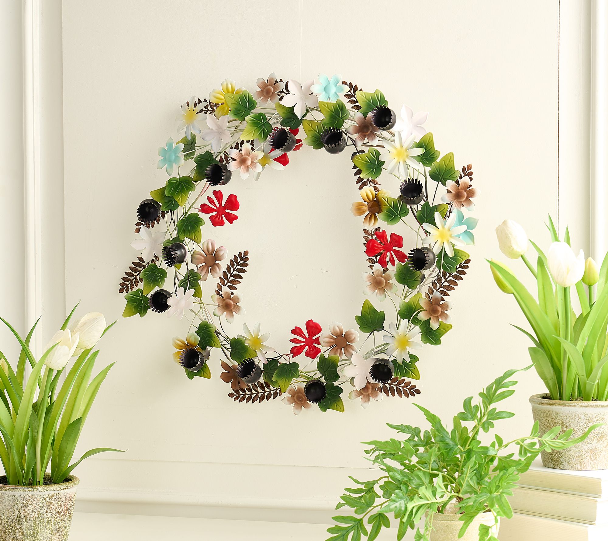 "As Is" Barbara King 20" Metal Floral Wreath