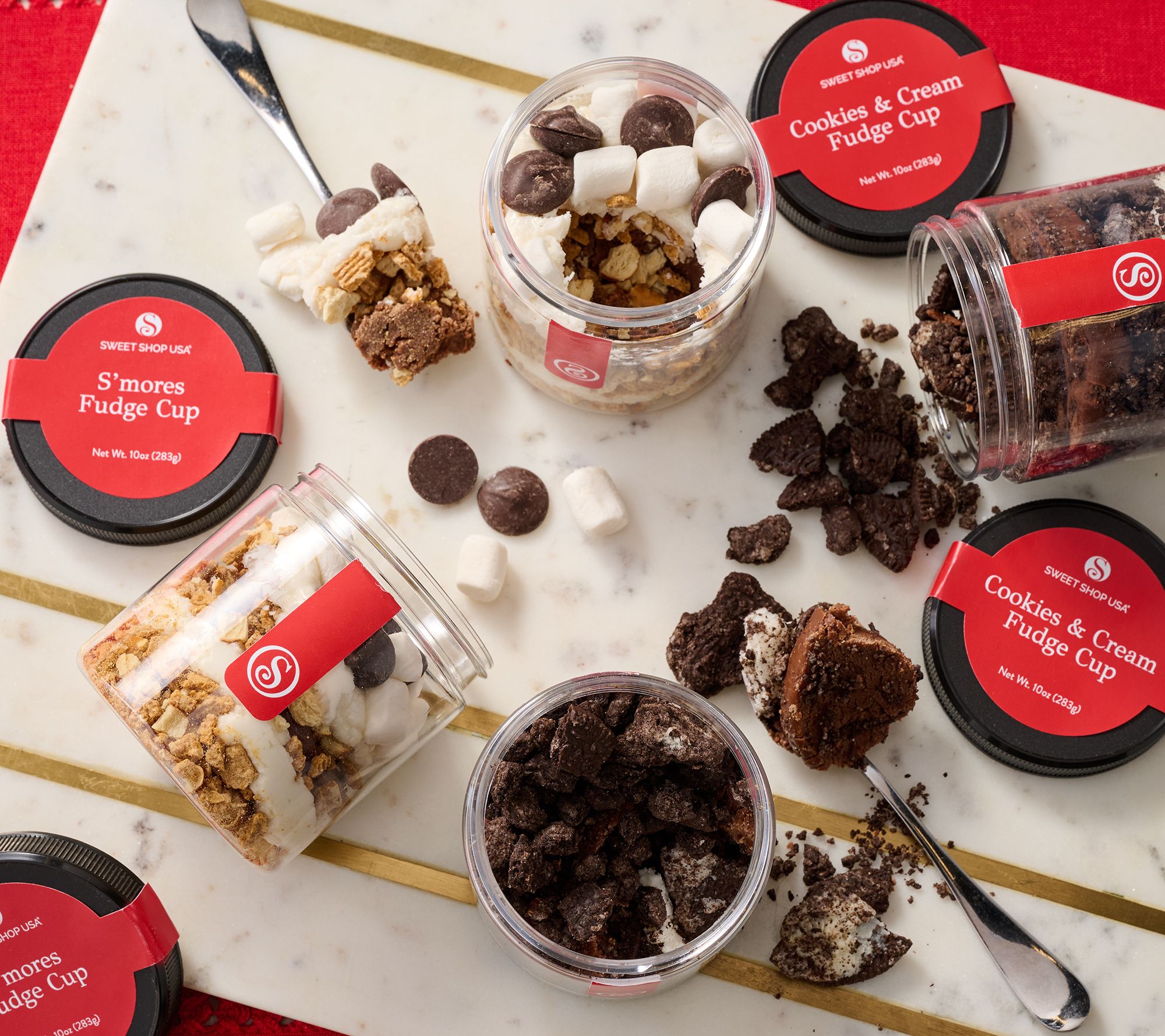 Sweet Shop (4) 6oz Flavor Explosion Layered Fudge Cups