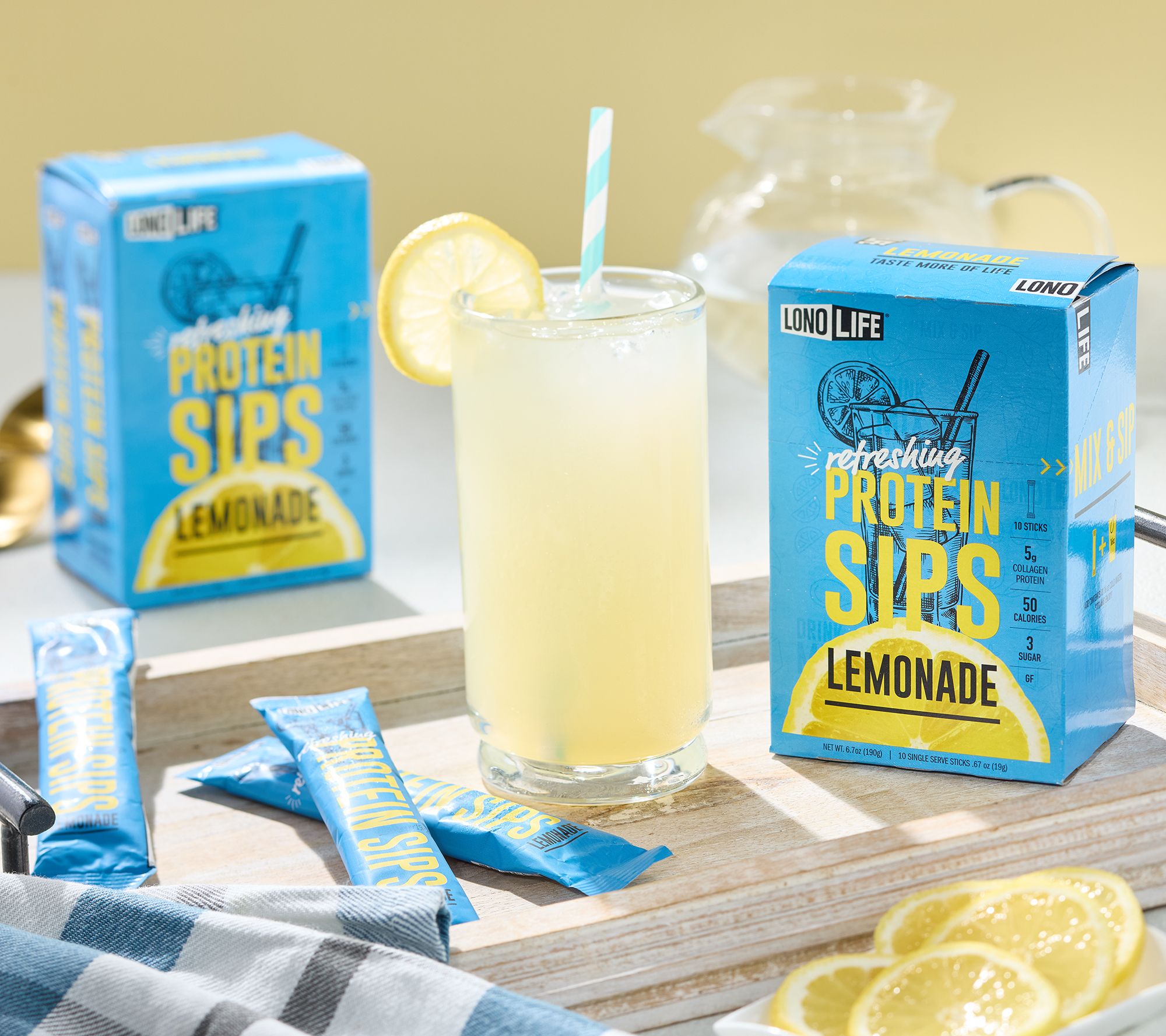 LonoLife 20 Single Serve Protein Packed Lemonade & Iced Tea Mixes