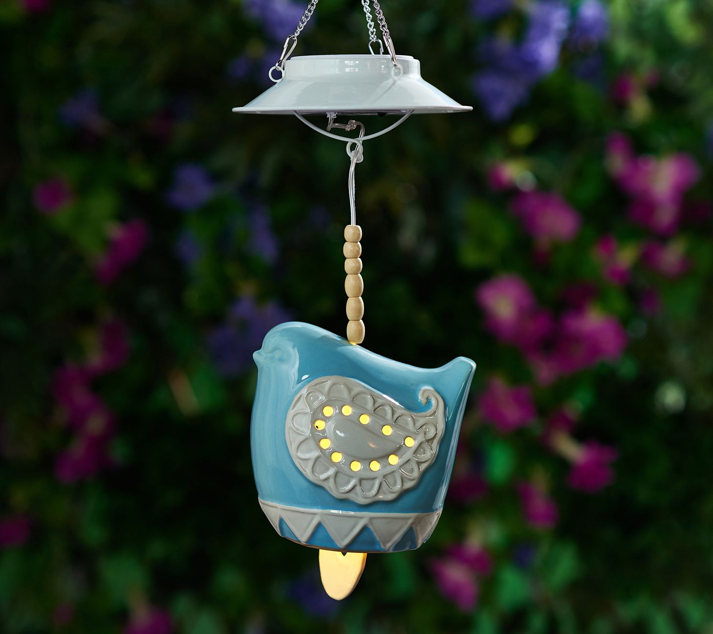 Lightscapes Illuminated Ceramic Bird Windchime
