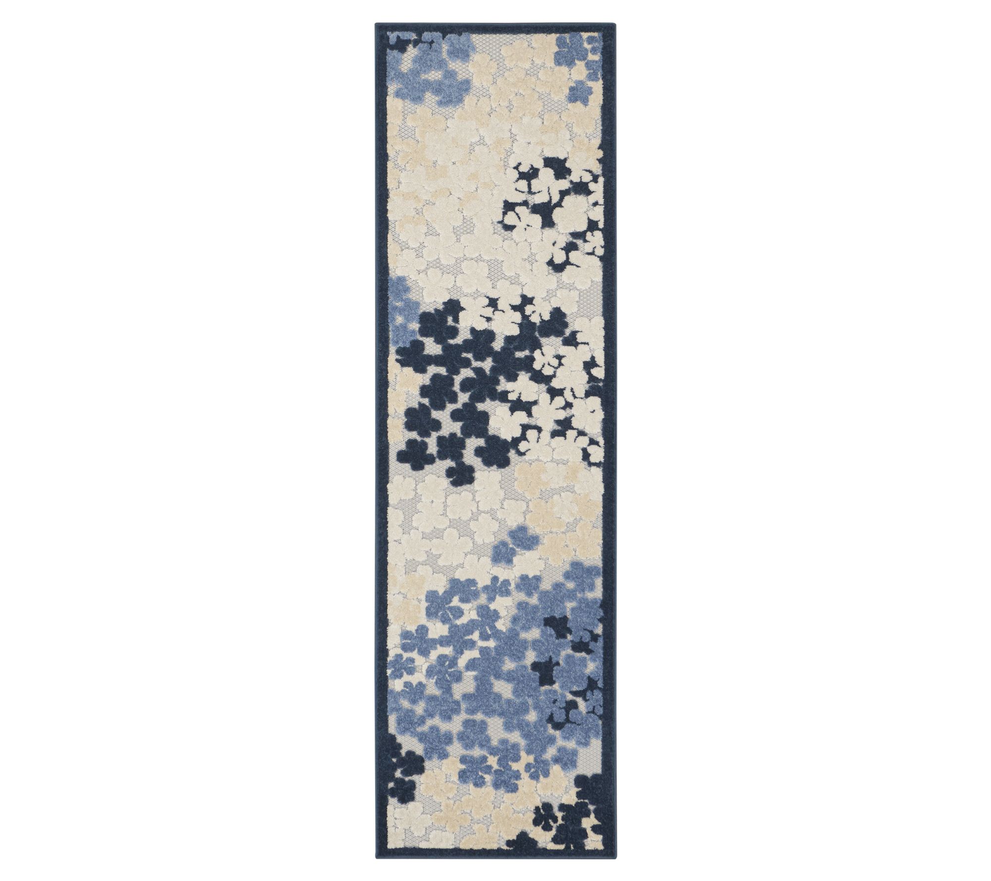 Nourison Home Hydrangea Print Indoor/Outdoor 2'2" x 7'6" Rug