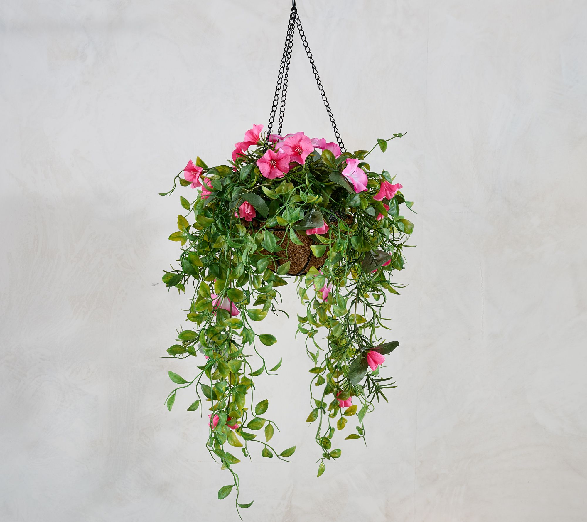 "As Is" Garden Reflections 14" Faux Morning Glory Hanging Basket