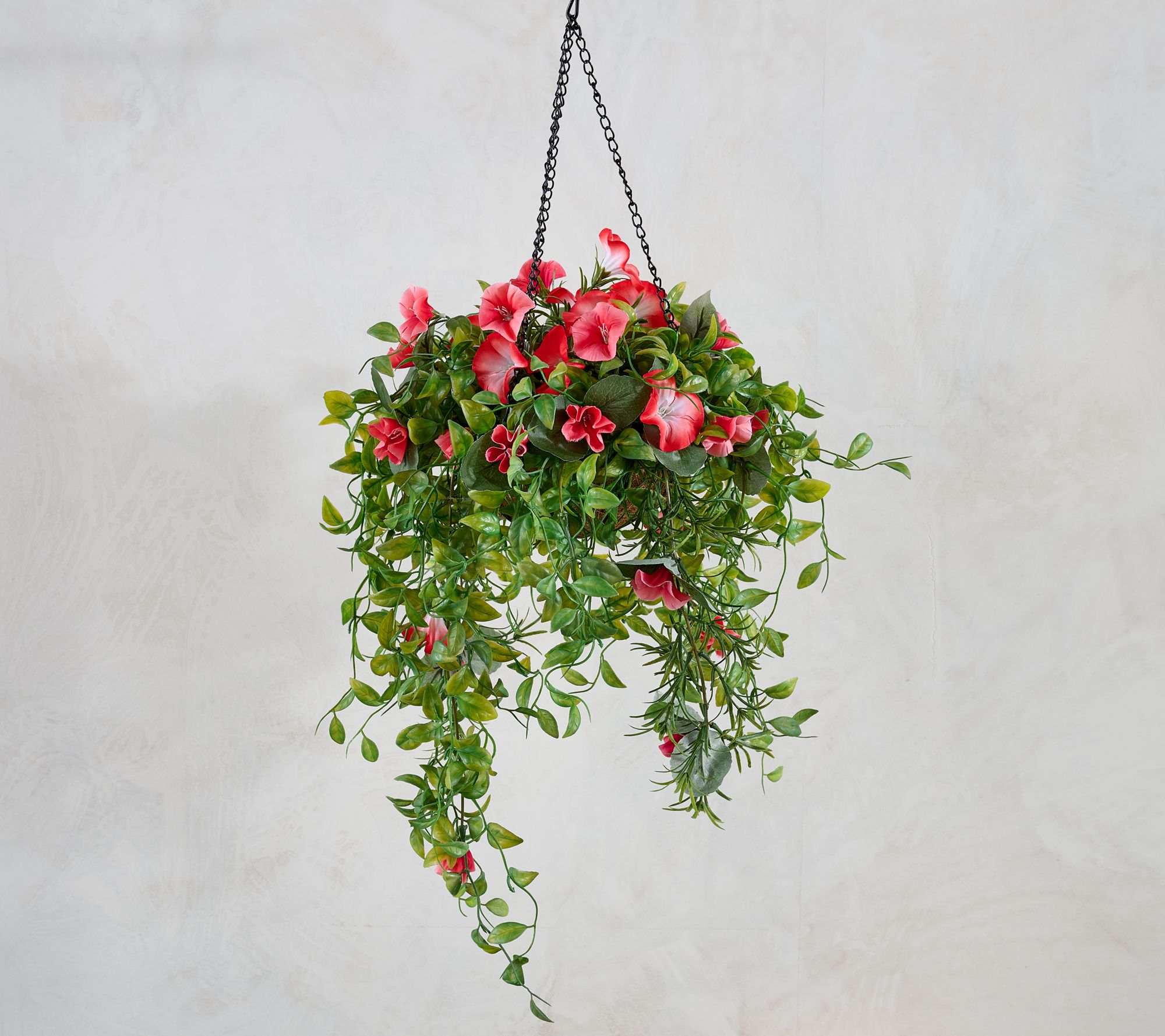 "As Is" Garden Reflections 14" Faux Morning Glory Hanging Basket