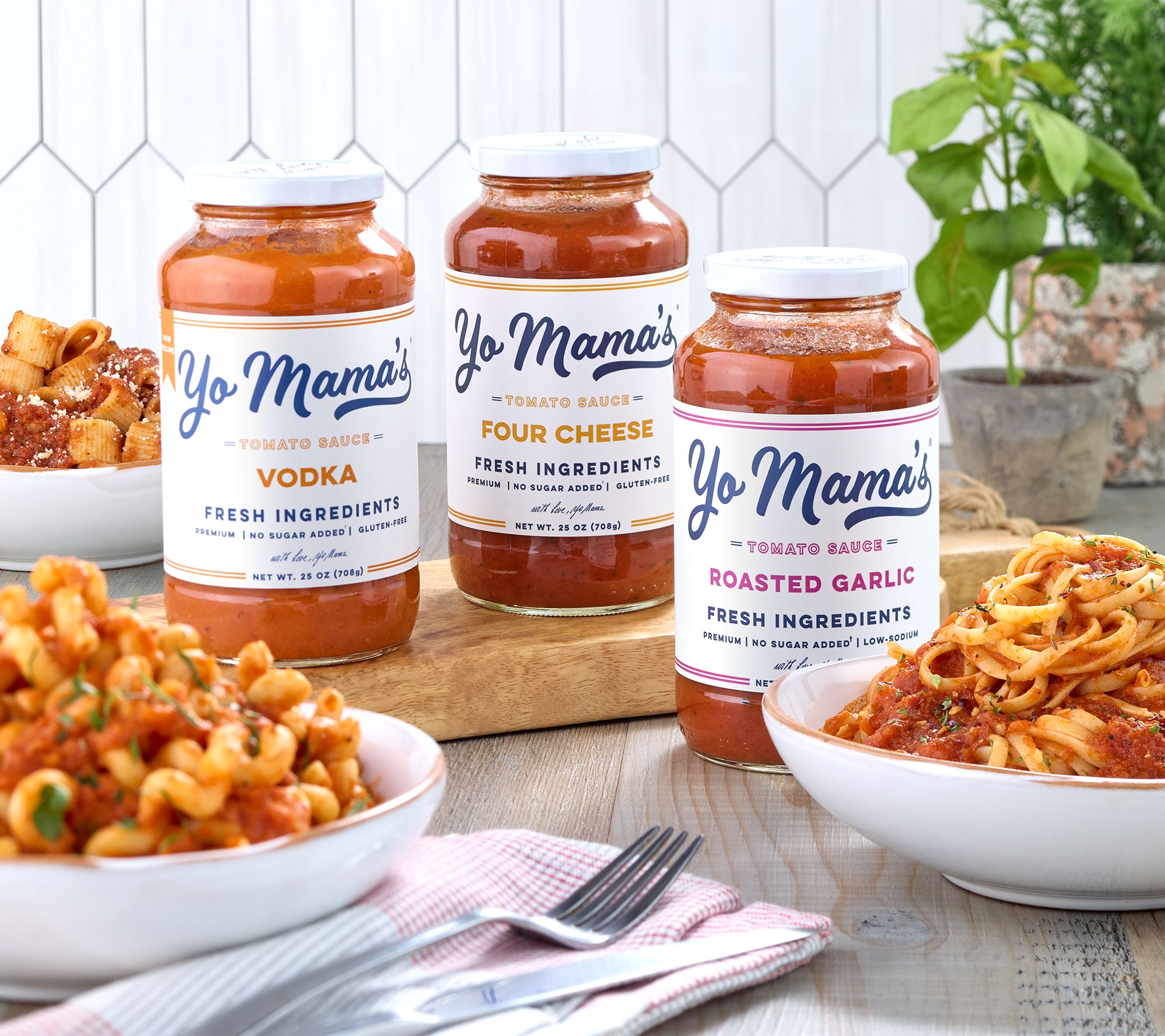 Yo Mama's (3) 25-oz Jars of Pasta Sauce