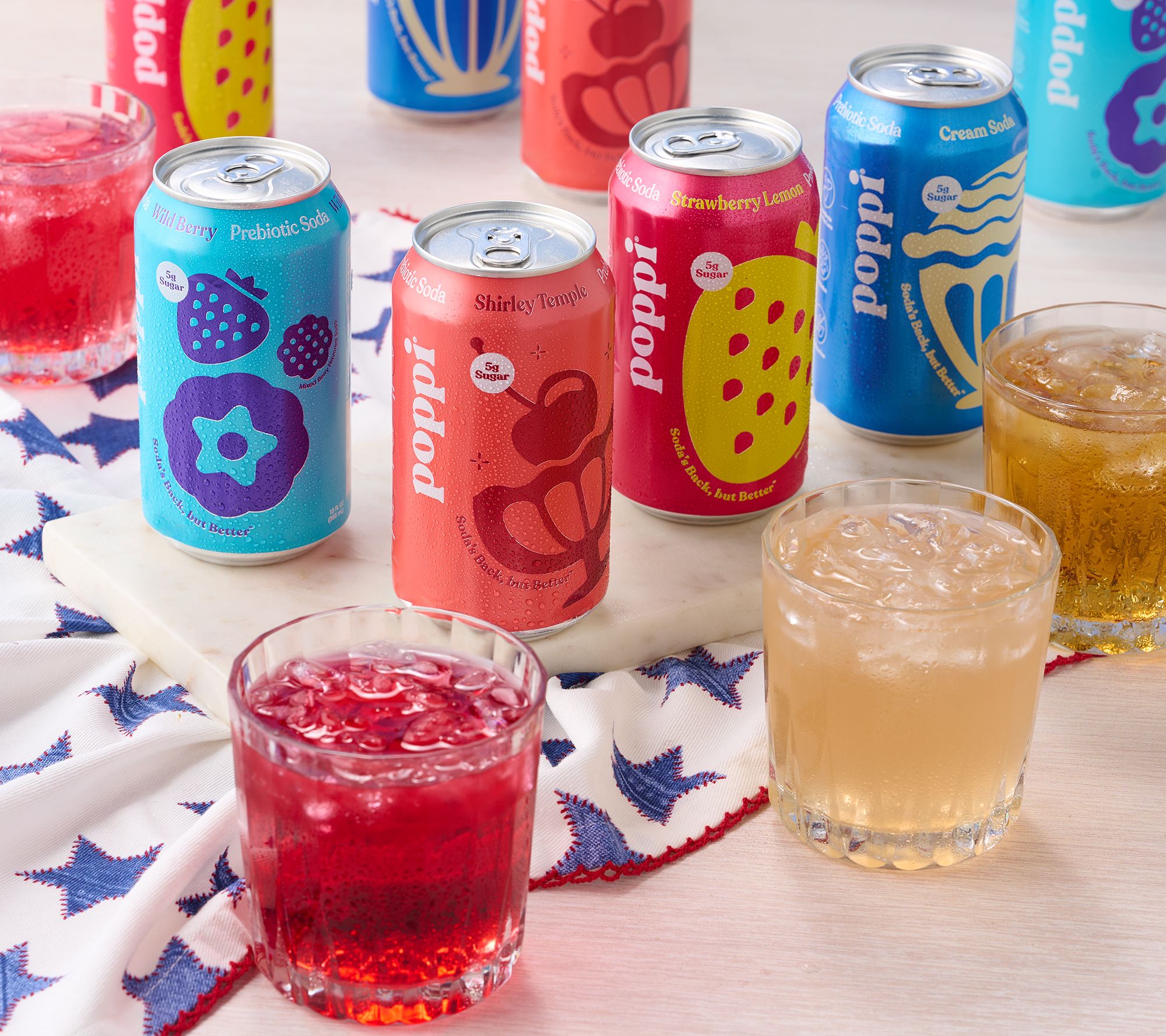  Poppi (16) 12-oz Cans 5g Sugar Soda Americana Assortment - M142633
